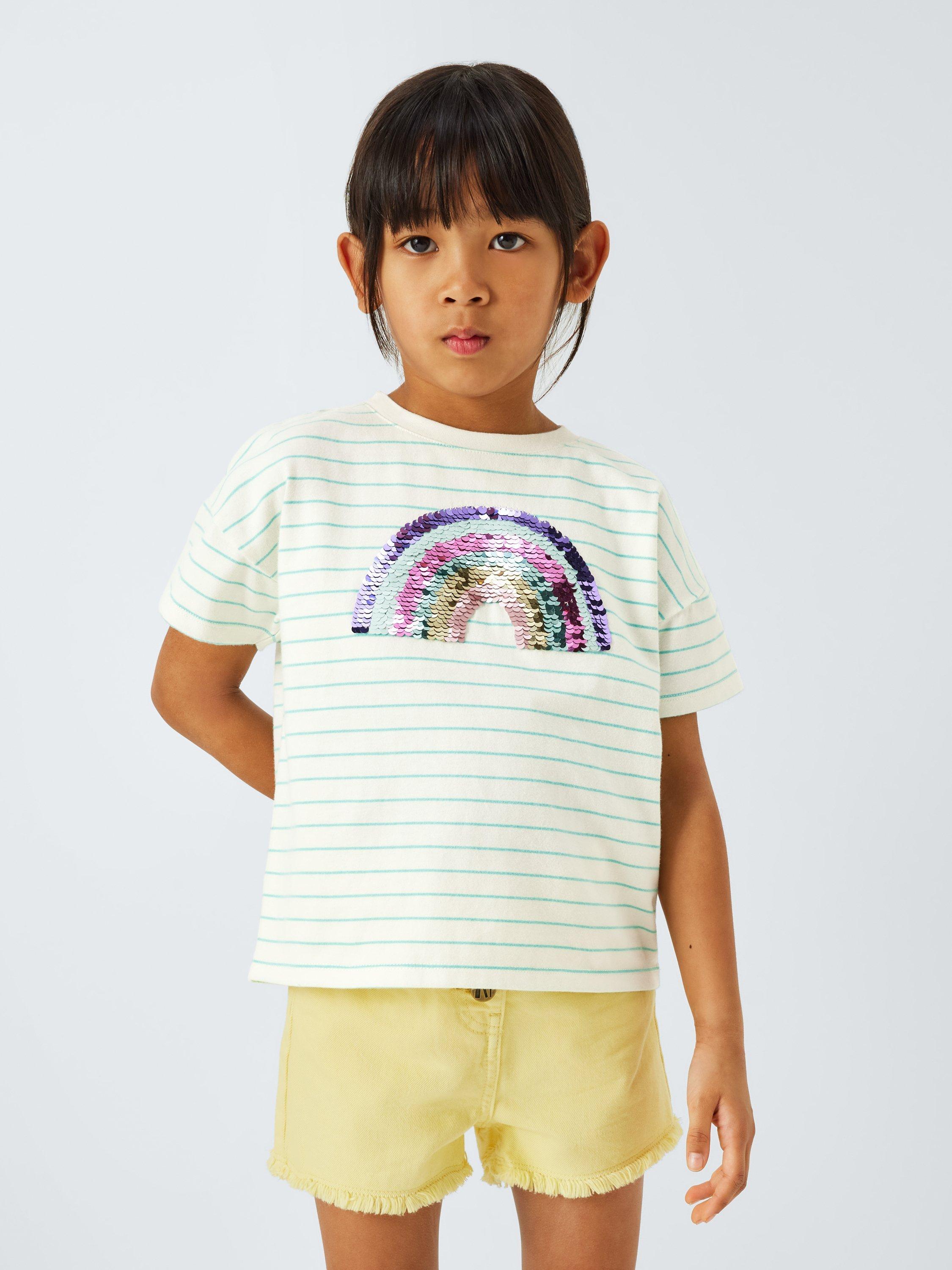 Product image 5 of 7, which shows John Lewis Kids' Sequin Rainbow T-Shirt, Multi, 2 years