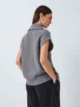 John Lewis Wool Blend Zip-Through Knit Gilet, Grey