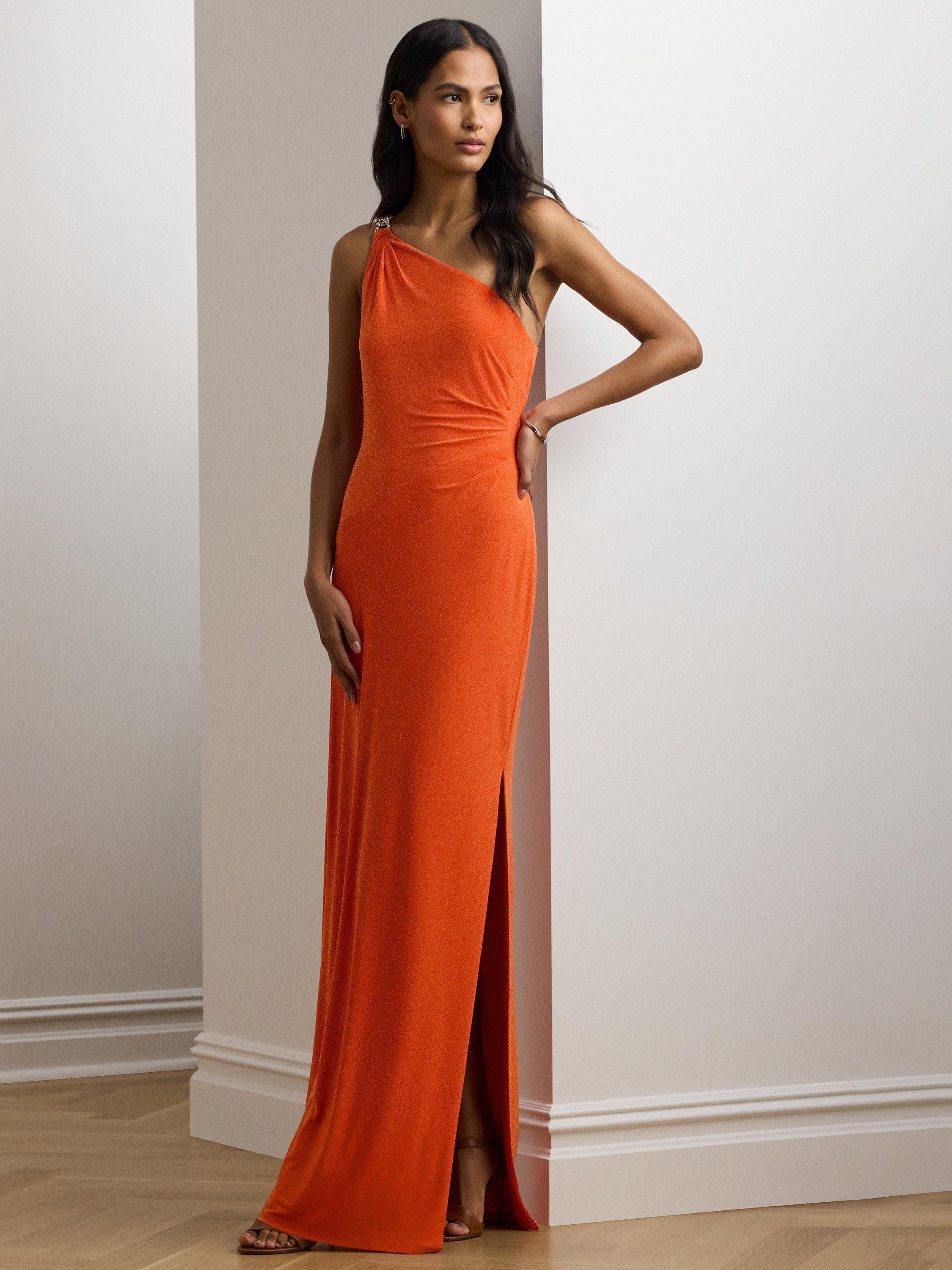 Lauren Ralph outlet Lauren one shoulder maxi dress