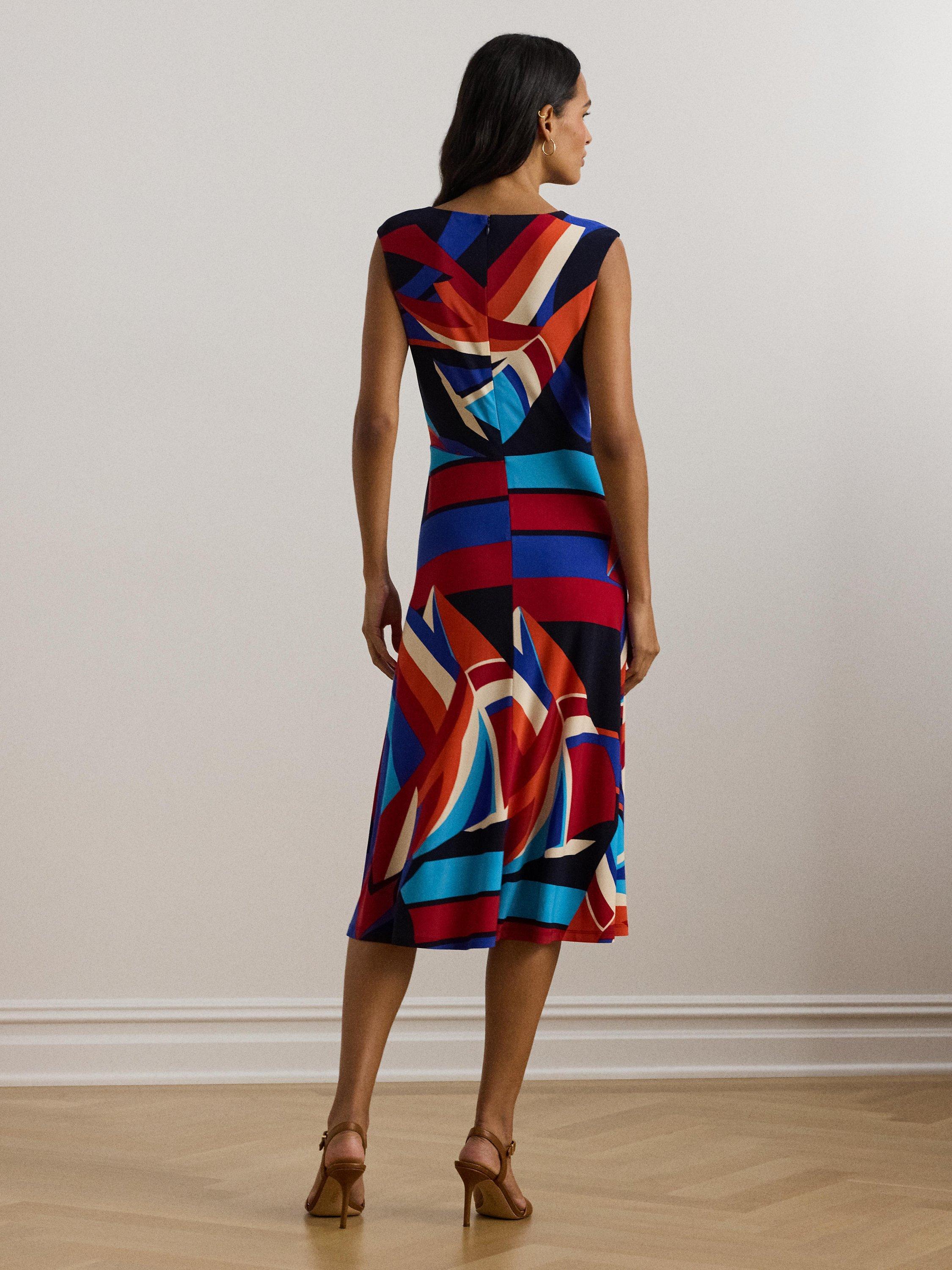 Ralph Lauren geometric print twist front dress newest