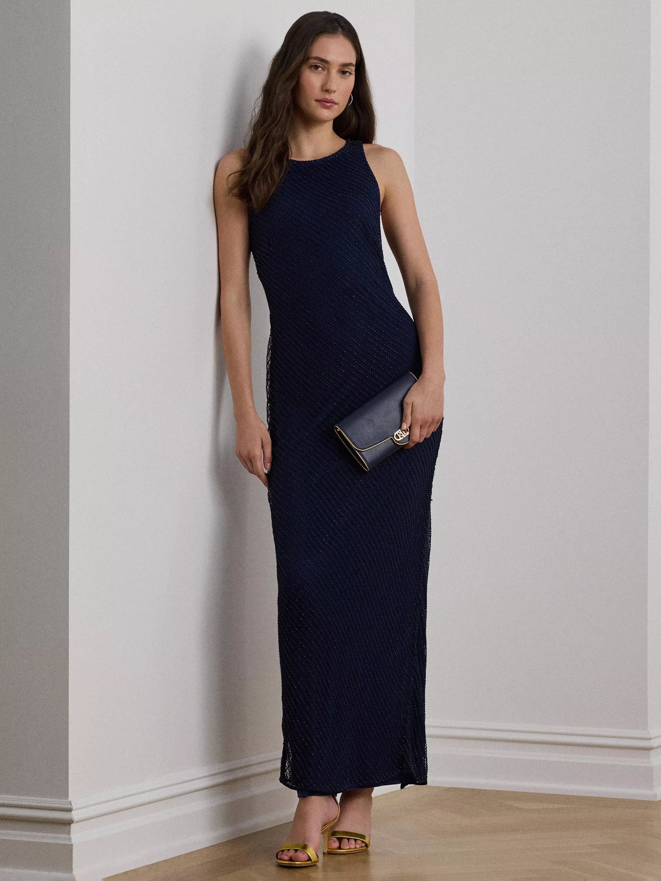 【Polo Ralph Lauren】'Zakaria' Studs Maxi Dress Ralph Lauren zakaria Studs Maxi Dress Ralph Lauren Collection