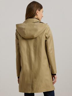 Lauren Ralph Lauren Water Repellent Hooded Balmacaan Coat, Birch Tan - view 2, Birch Tan