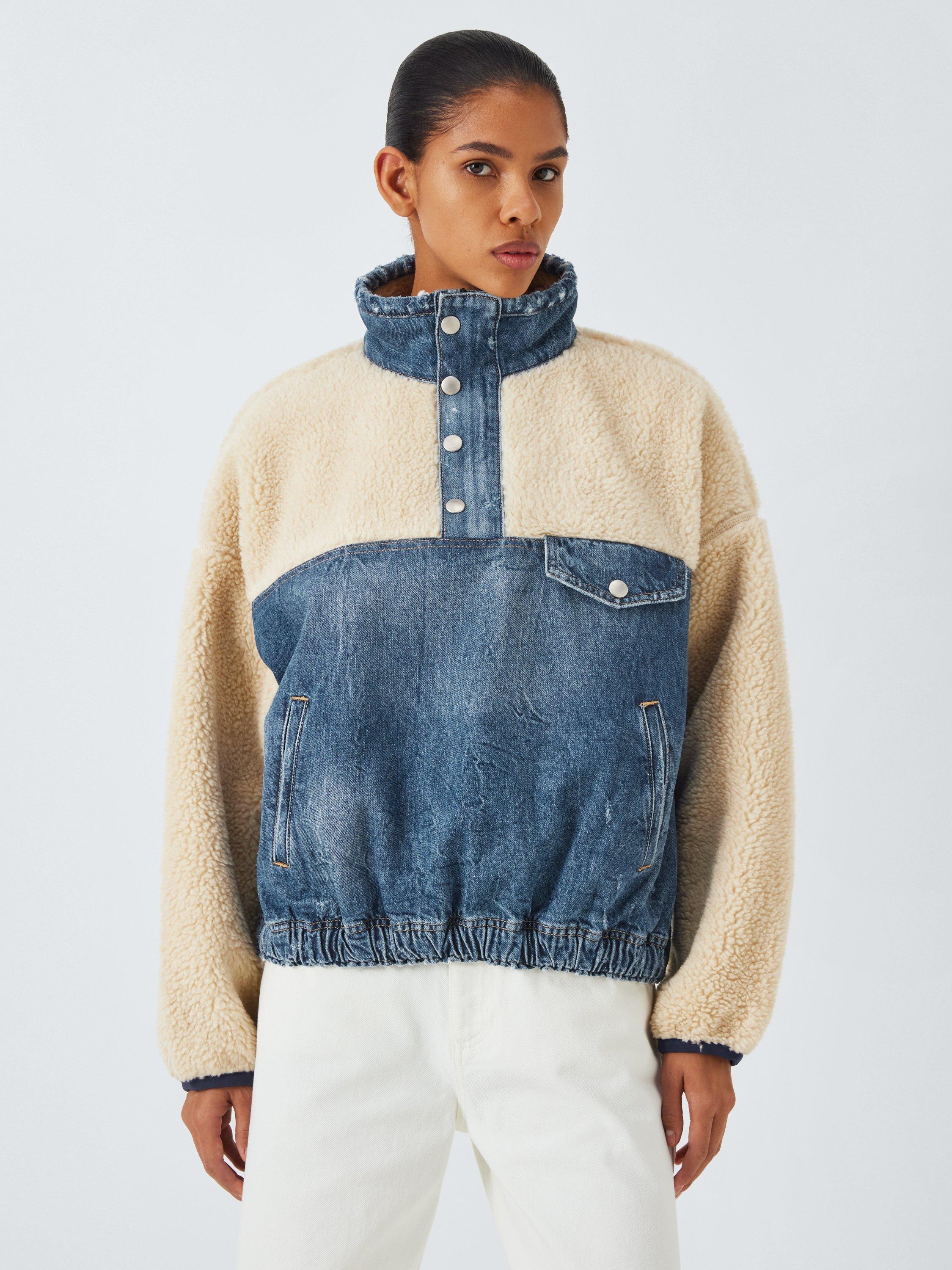 Product image 1 of 6, which shows Polo Ralph Lauren Boucle Denim Jumper, Blue/Cream, M
