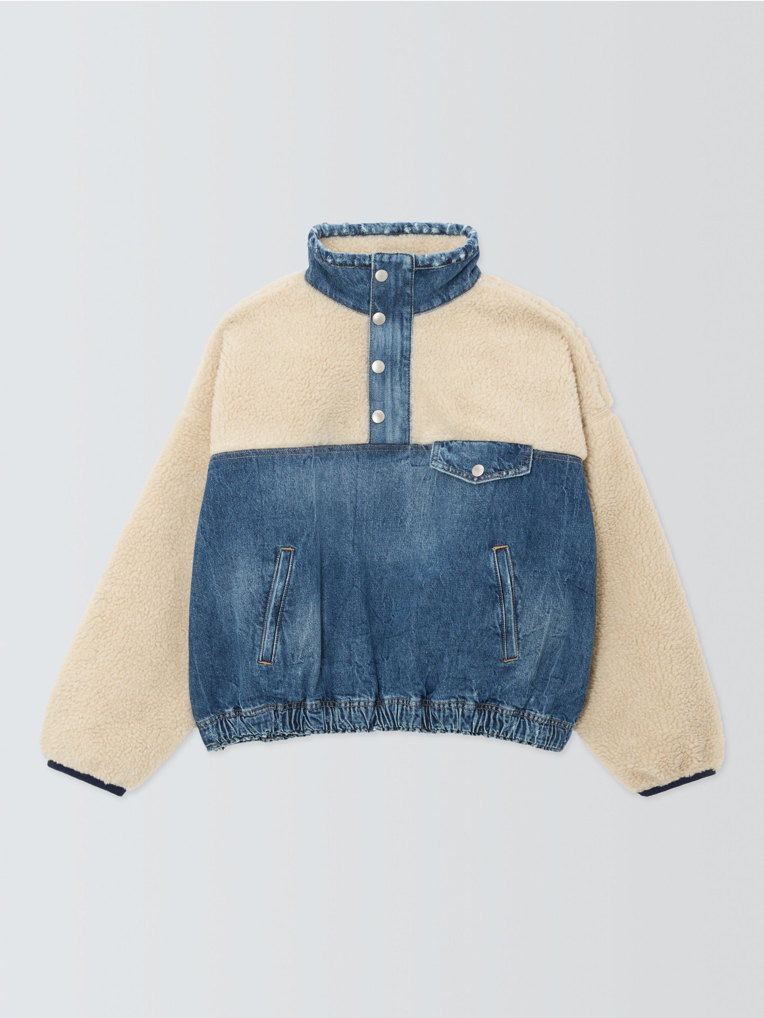 Product image 4 of 6, which shows Polo Ralph Lauren Boucle Denim Jumper, Blue/Cream, M