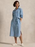 Polo Ralph Lauren Cory Cotton Midi Shirt Dress, Blue
