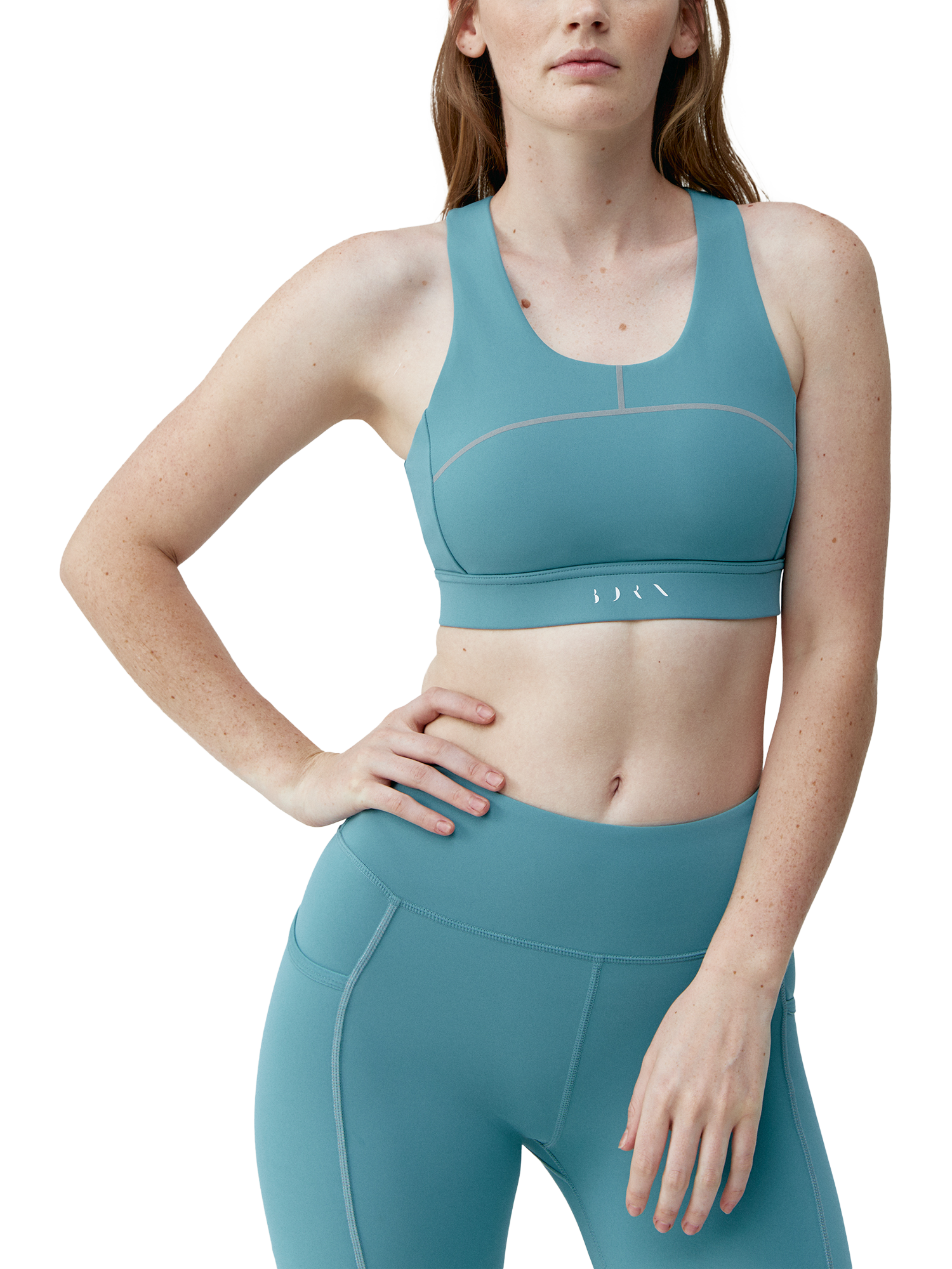 Product image 1 of 5, which shows Born Living Yoga Carole Sports Bra, Artic, XS