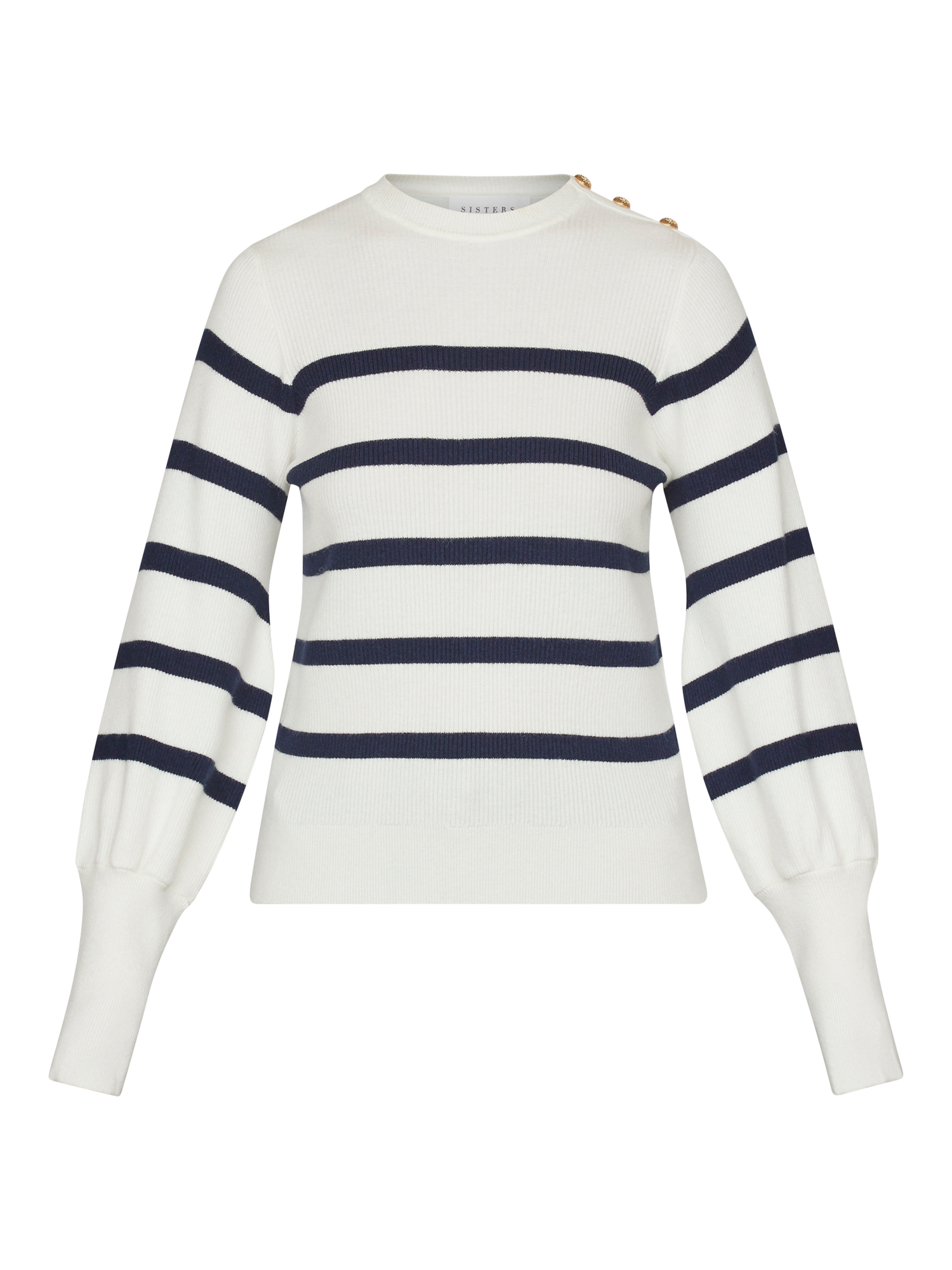 Product image 3 of 4, which shows Sisters Point Hani Stripe Jumper, Cream/Navy, L