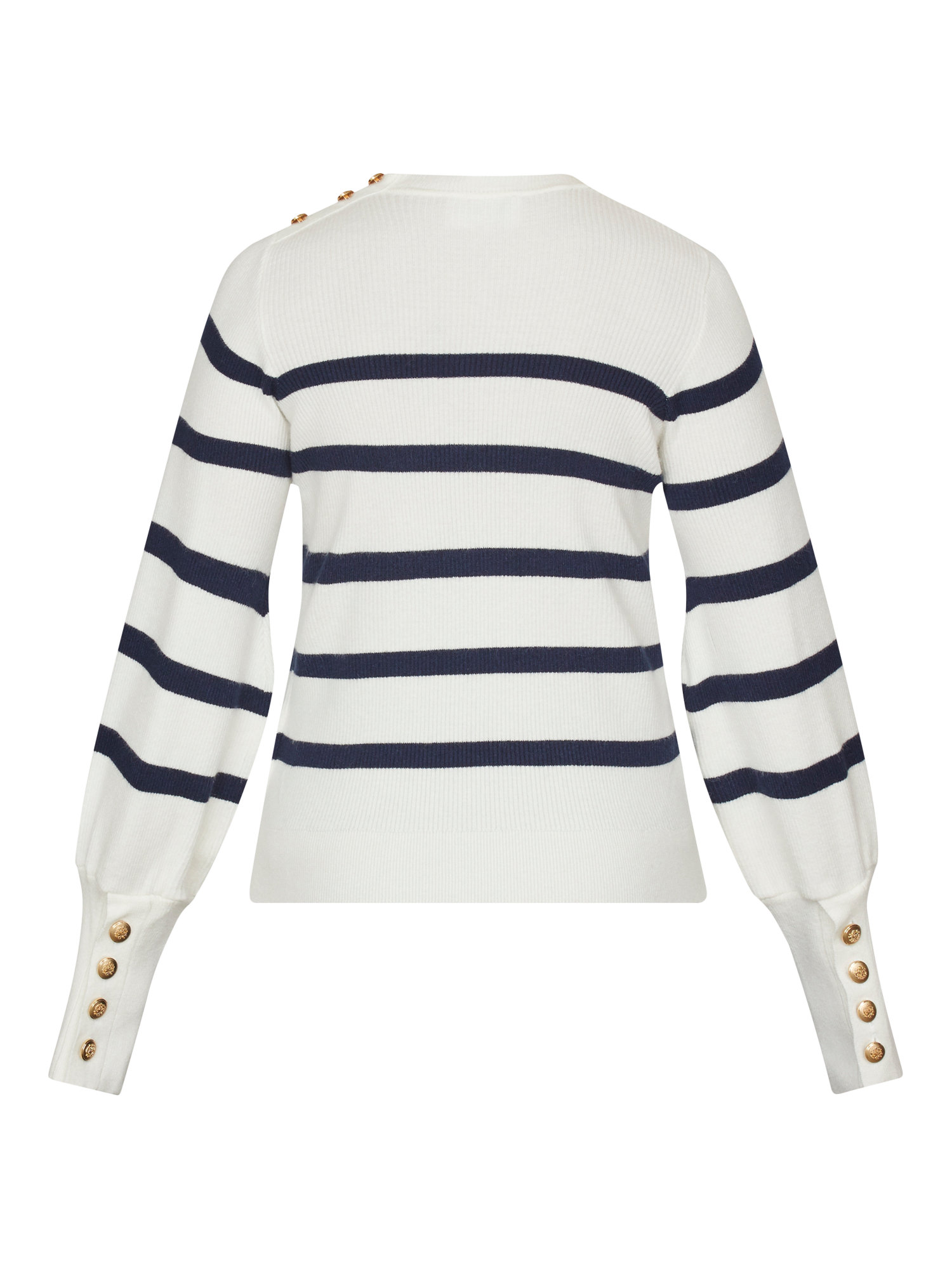 Product image 4 of 4, which shows Sisters Point Hani Stripe Jumper, Cream/Navy, L