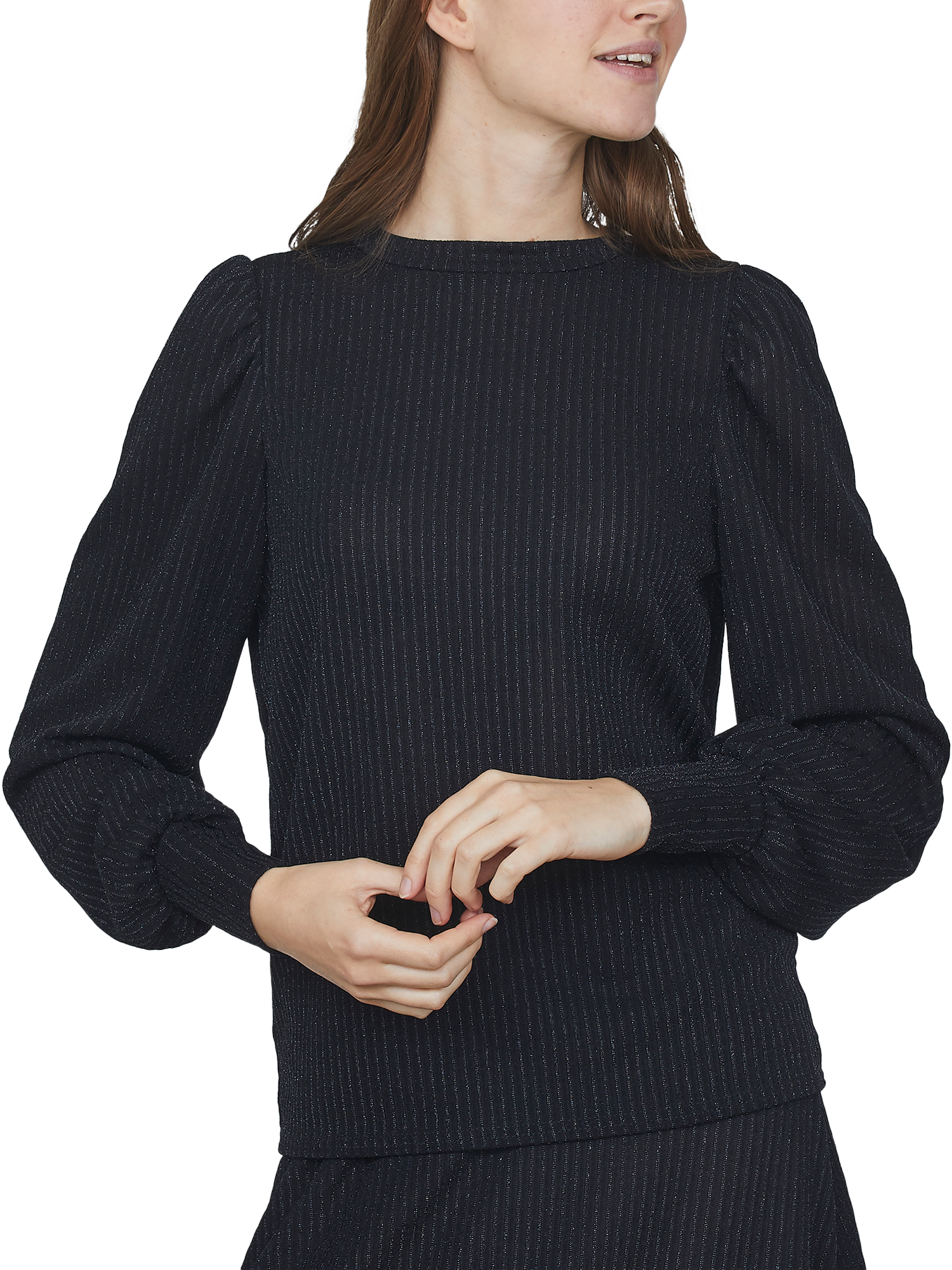 Sisters Point Gya Glitter Puff Sleeve Top