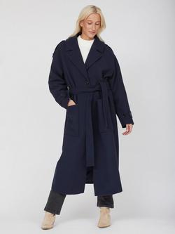 Sisters Point Caleb Tie Waist Coat, Navy