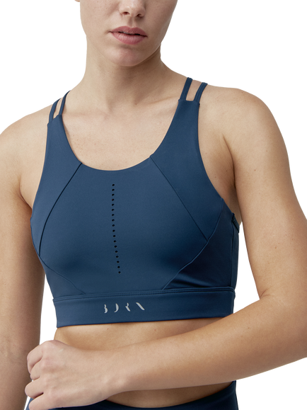 Born Living Yoga Saril Sports Bra, Sailor Blue, Sailor Blue
