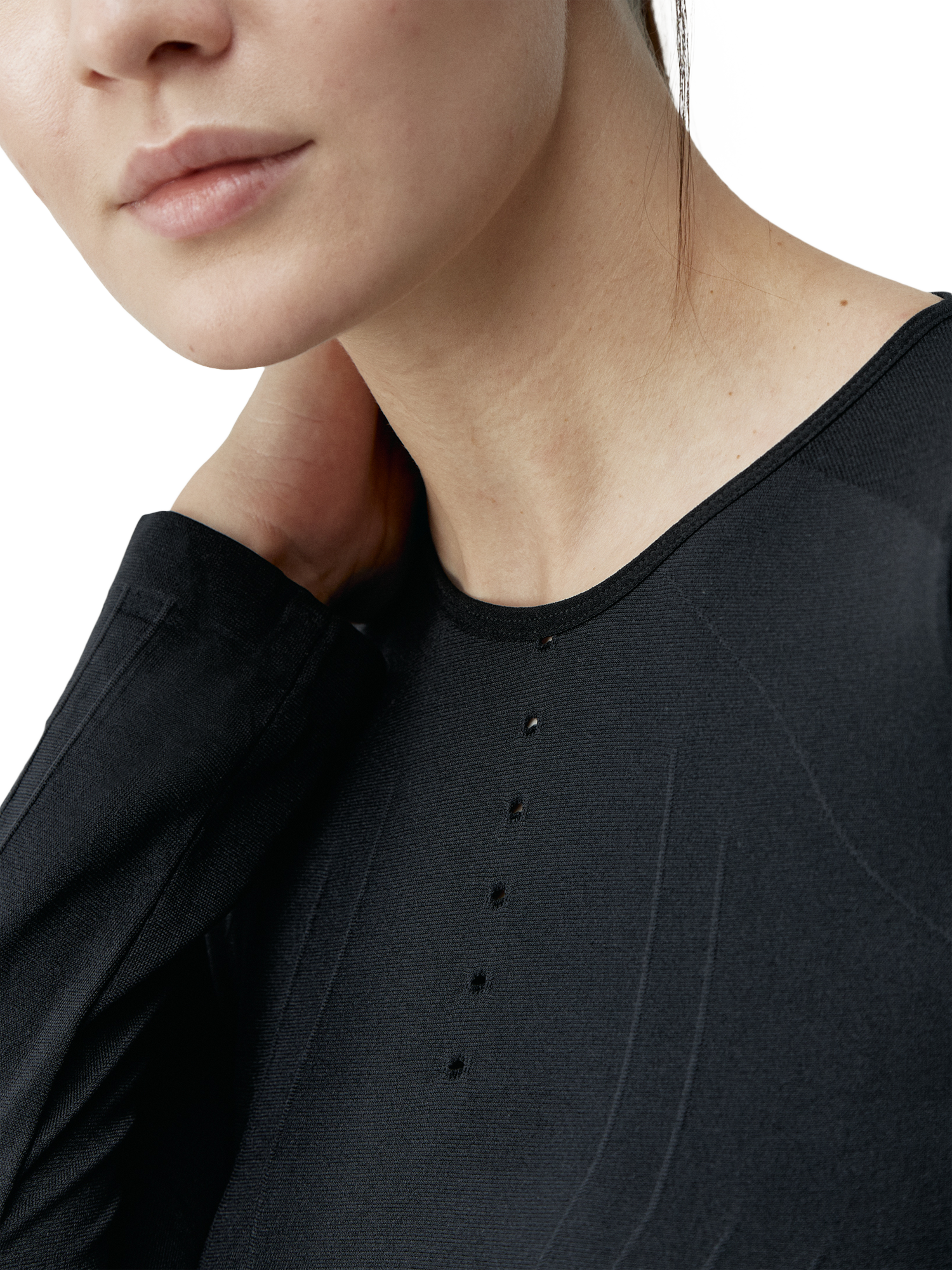 Product image 3 of 5, which shows Born Living Yoga Hilma Long Sleeve Top, Black, S