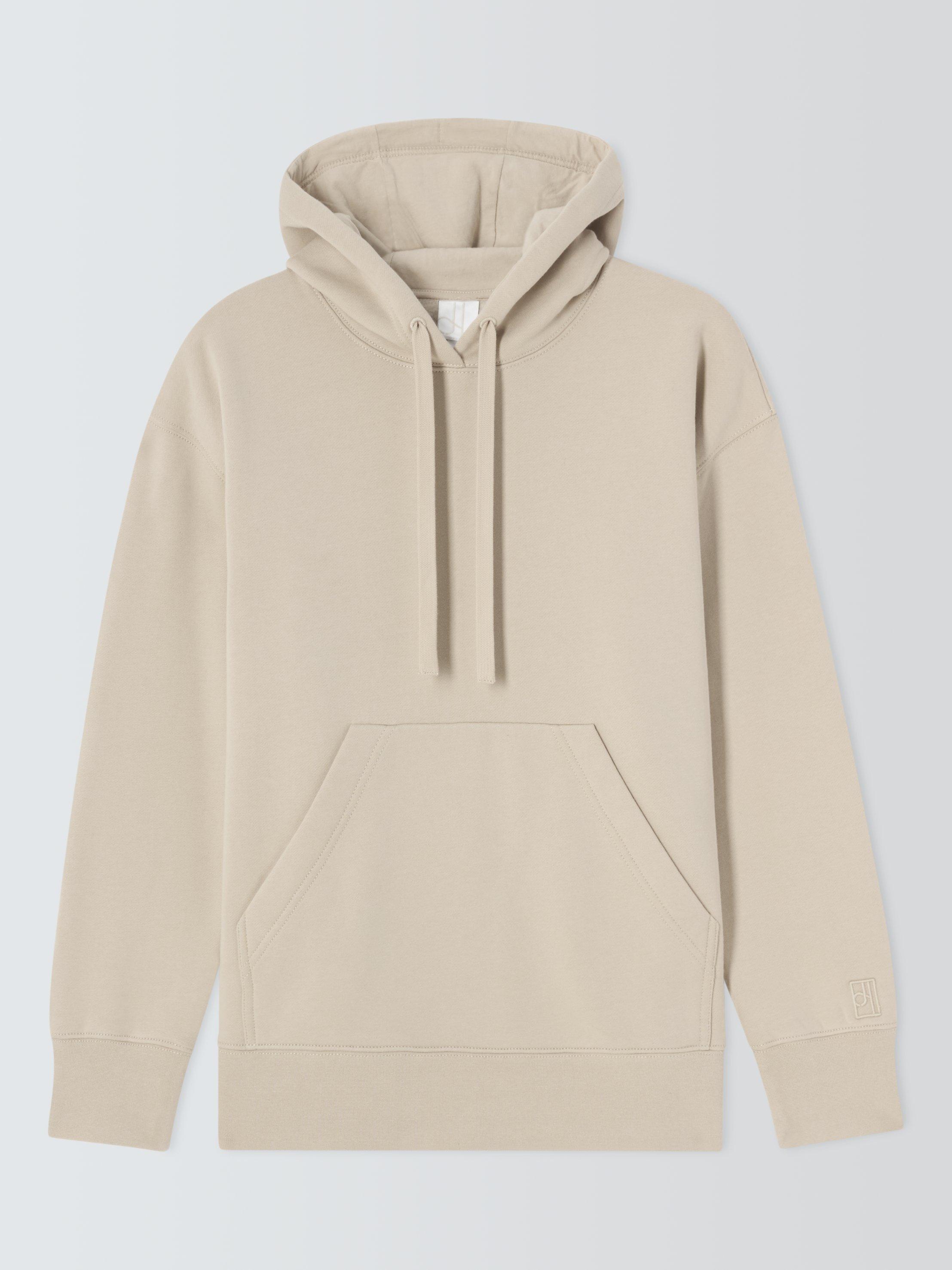 Product image 1 of 1, which shows John Lewis Oversized Cotton Blend Hoodie, Grey/Beige, 10