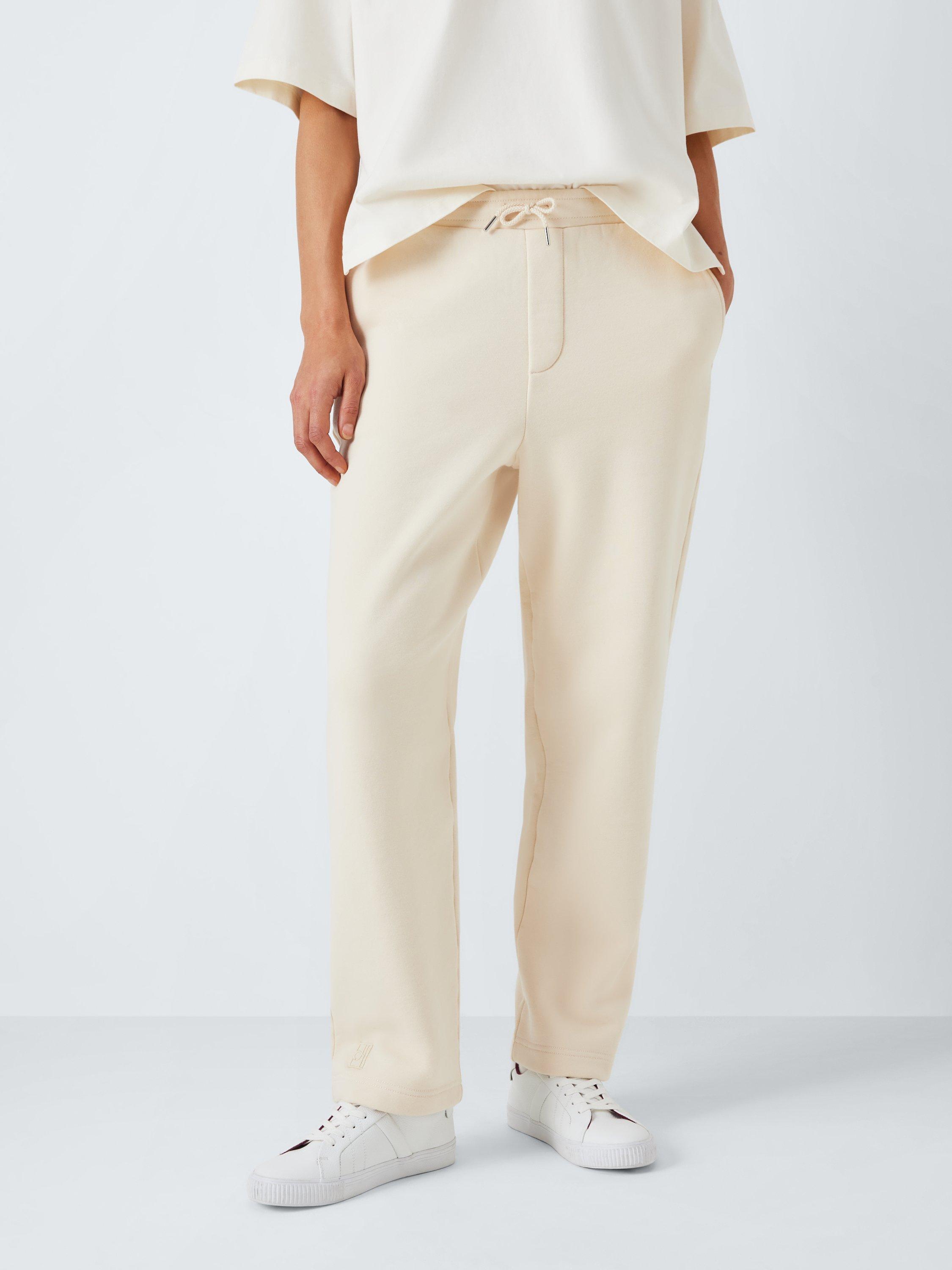 Product image 1 of 5, which shows John Lewis Tapered Cotton Blend Joggers, Ecru, 10