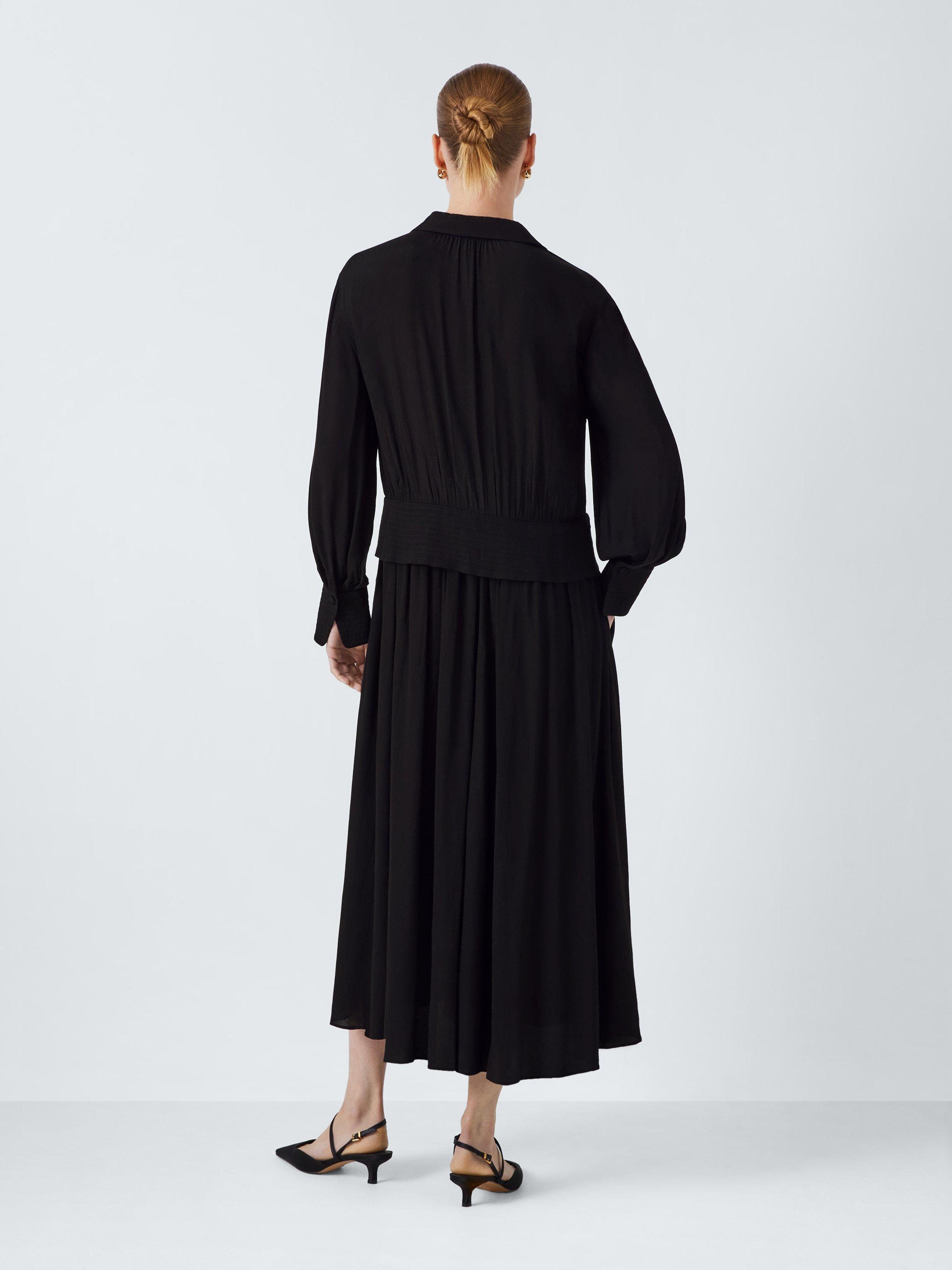 Product image 2 of 7, which shows John Lewis Peplum Waist Midaxi Dress, Black, 8