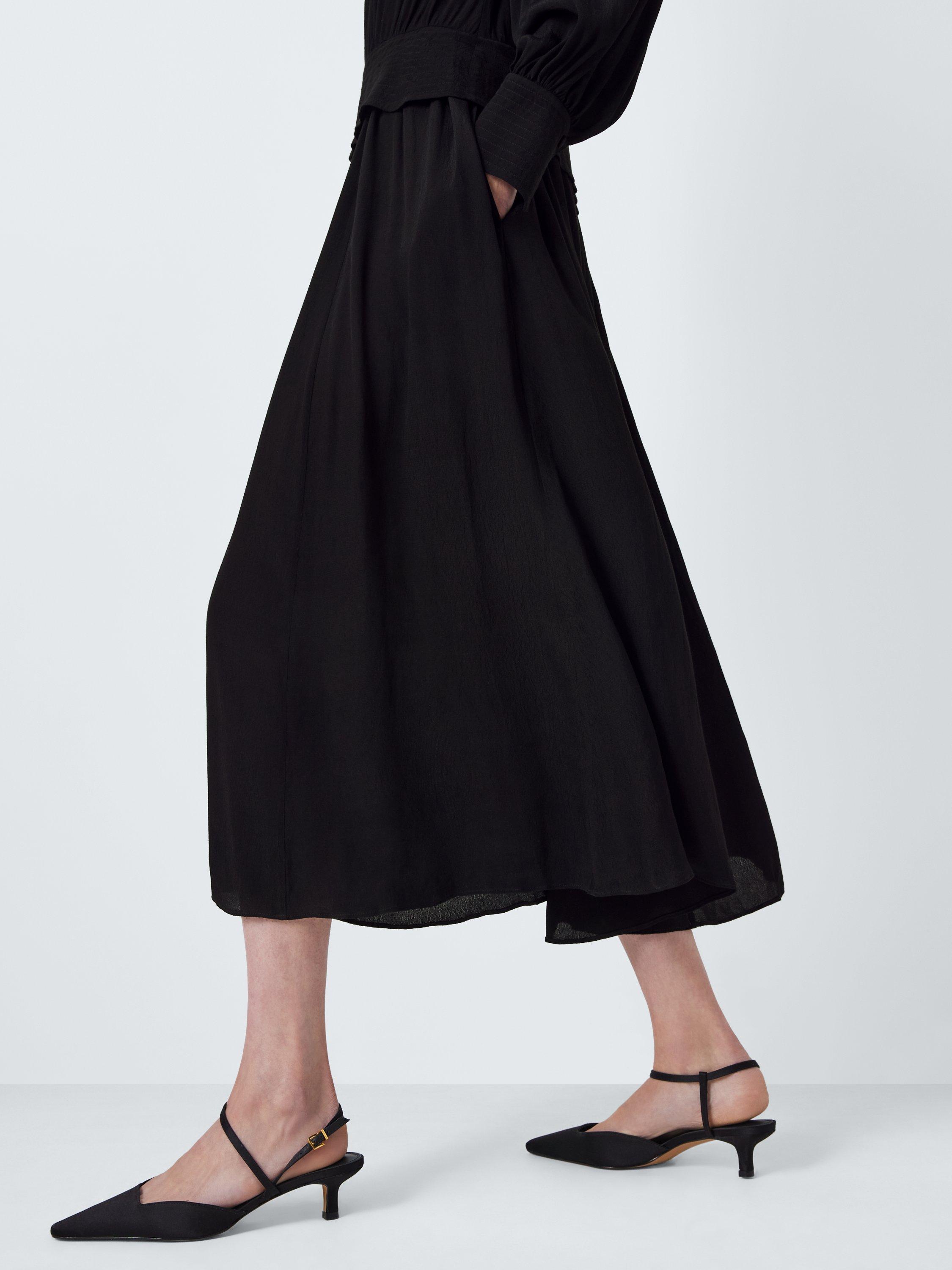 Product image 6 of 7, which shows John Lewis Peplum Waist Midaxi Dress, Black, 8