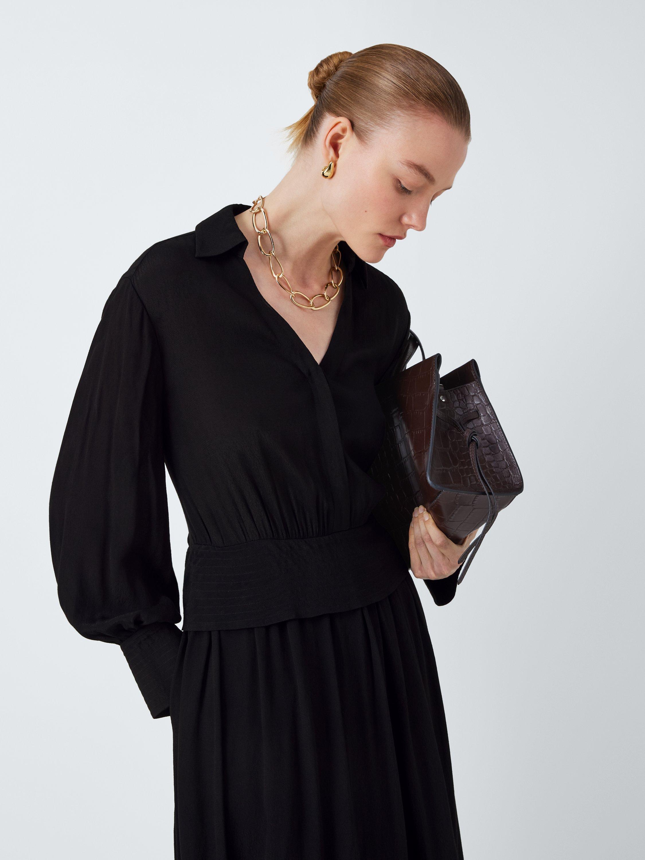 Product image 7 of 7, which shows John Lewis Peplum Waist Midaxi Dress, Black, 8