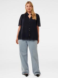 Forever New Curve Georgie Trim Insert Top, Navy