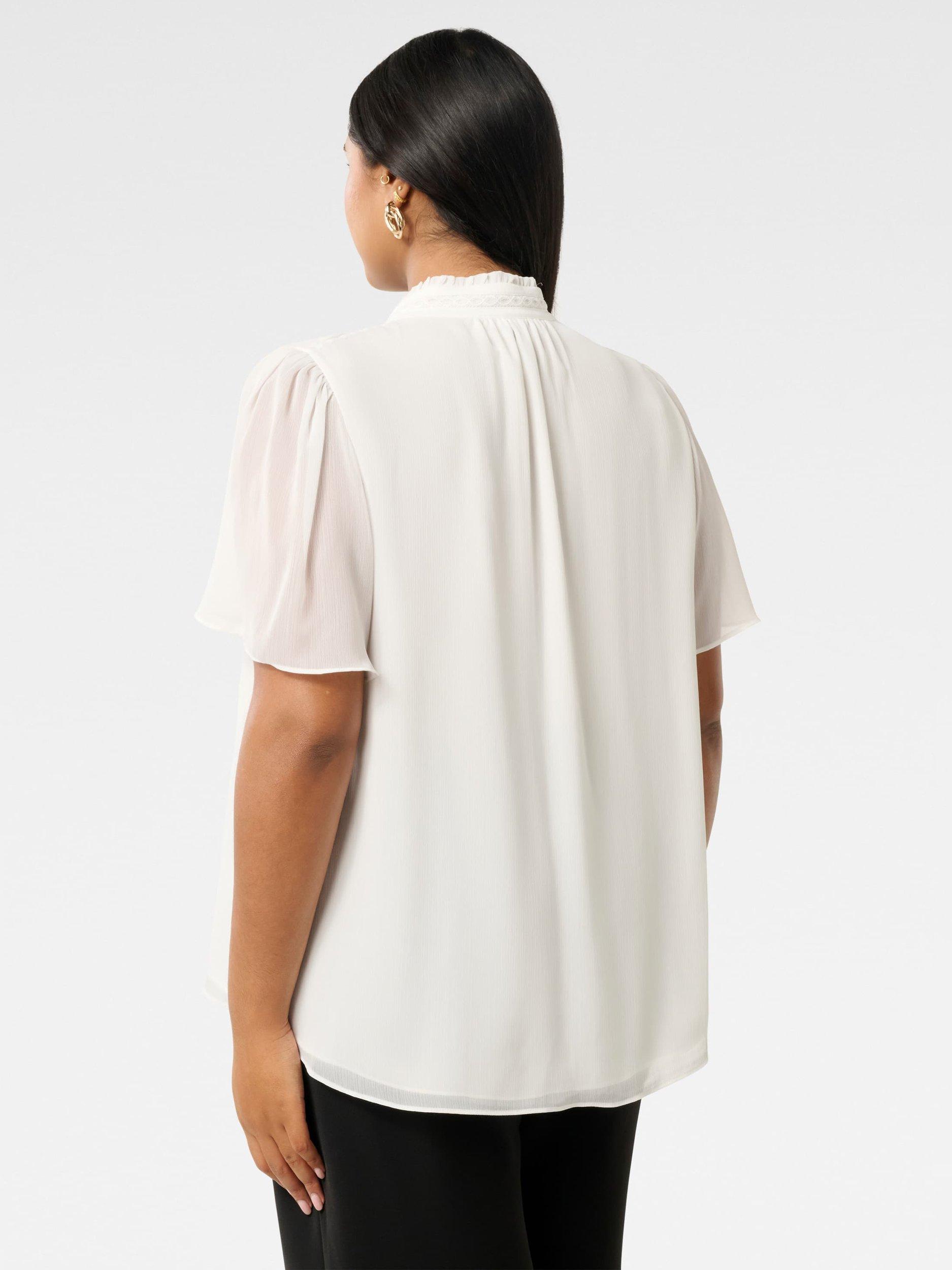 Product image 2 of 5, which shows Forever New Curve Georgie Trim Insert Top, Porcelain, 16