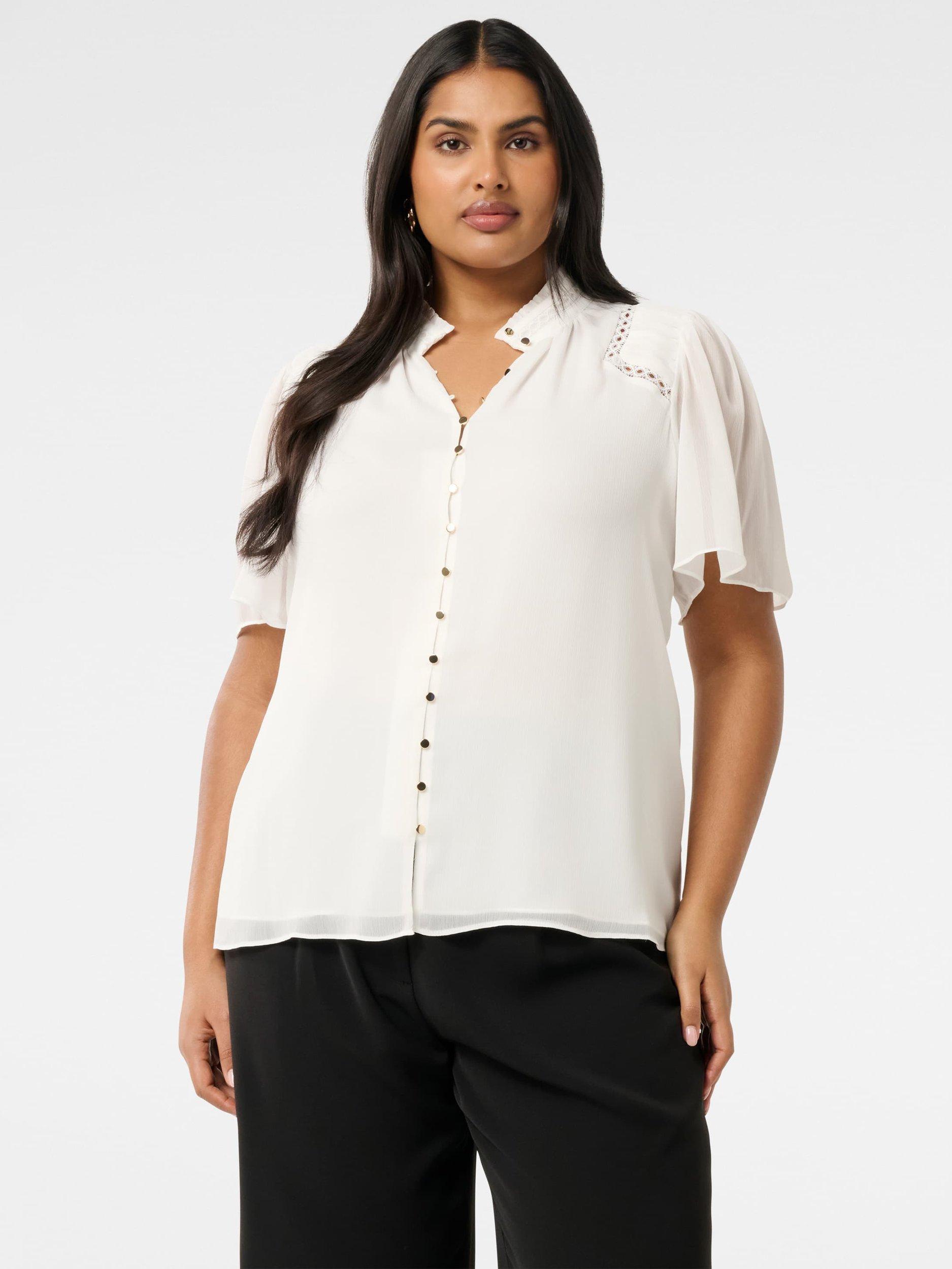 Product image 5 of 5, which shows Forever New Curve Georgie Trim Insert Top, Porcelain, 16