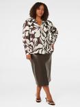 Forever New Curve Lila Floral Longline Shirt, Brown