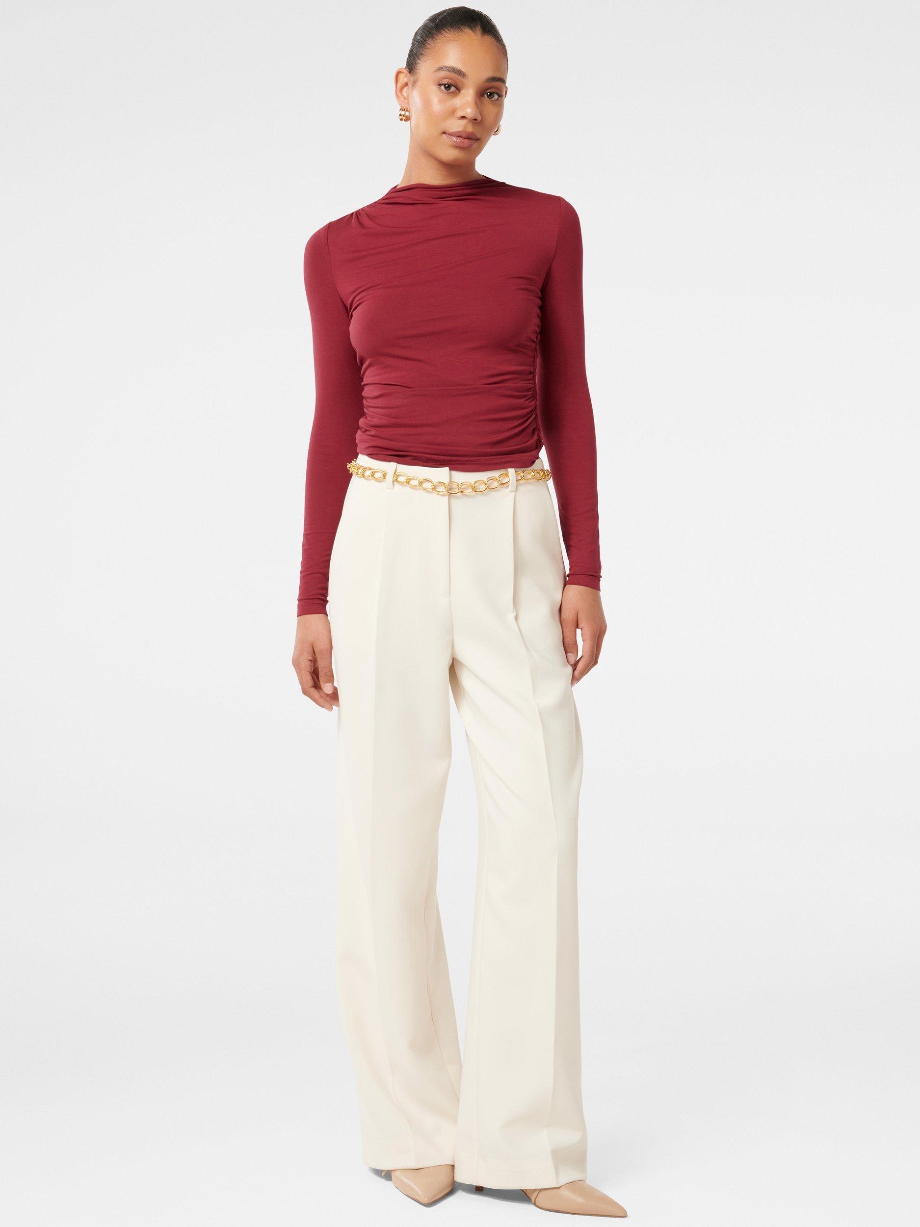 Forever New Zona Ruched Neck Top, Burnt Red