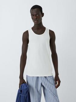 John Lewis Ultra Soft Modal Vest, Pack of 2, Black/White, Black/White