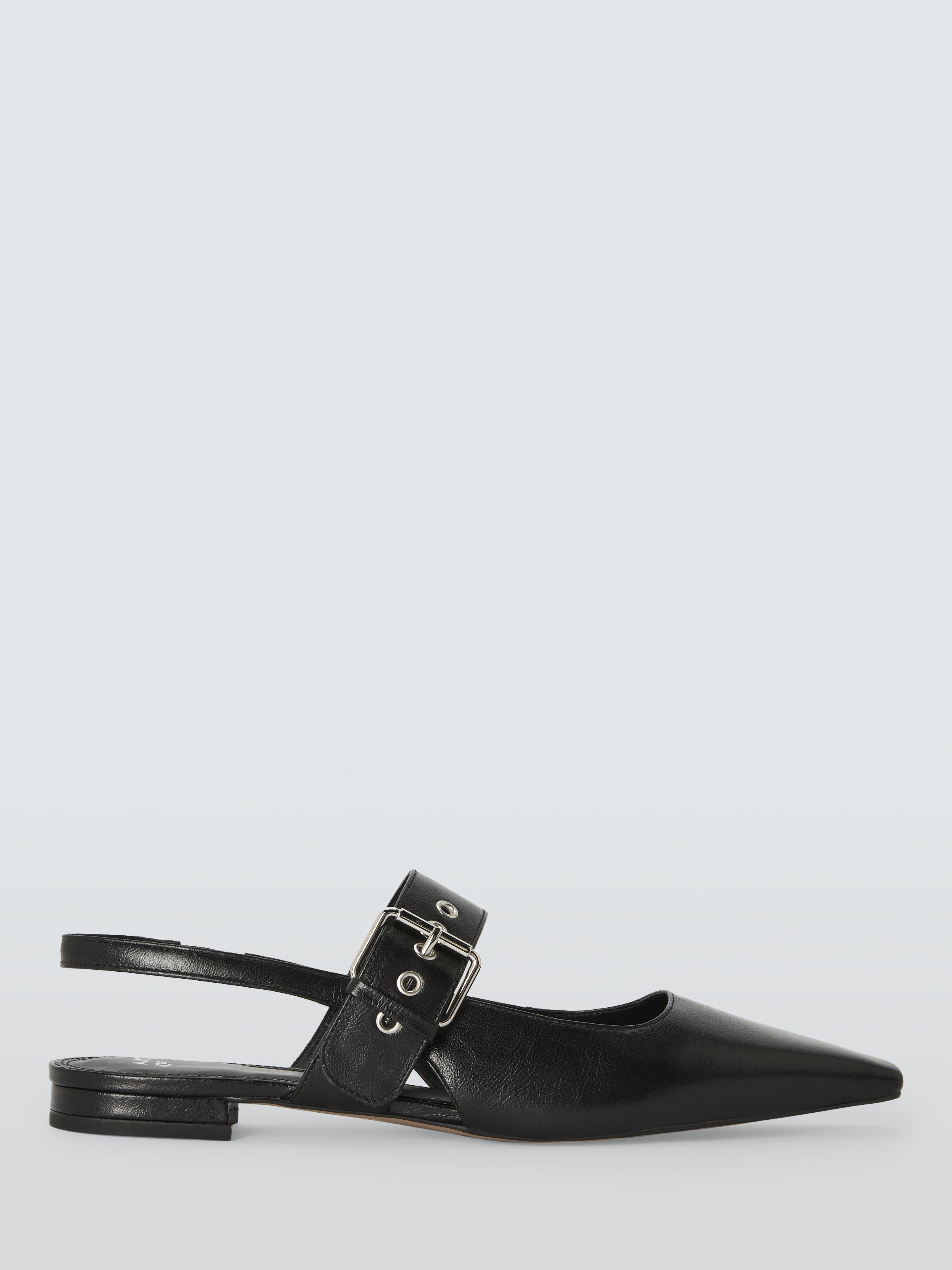 Product image 1 of 6, which shows AND/OR Bibie Leather Slingback Open Court Shoes, Black, 3