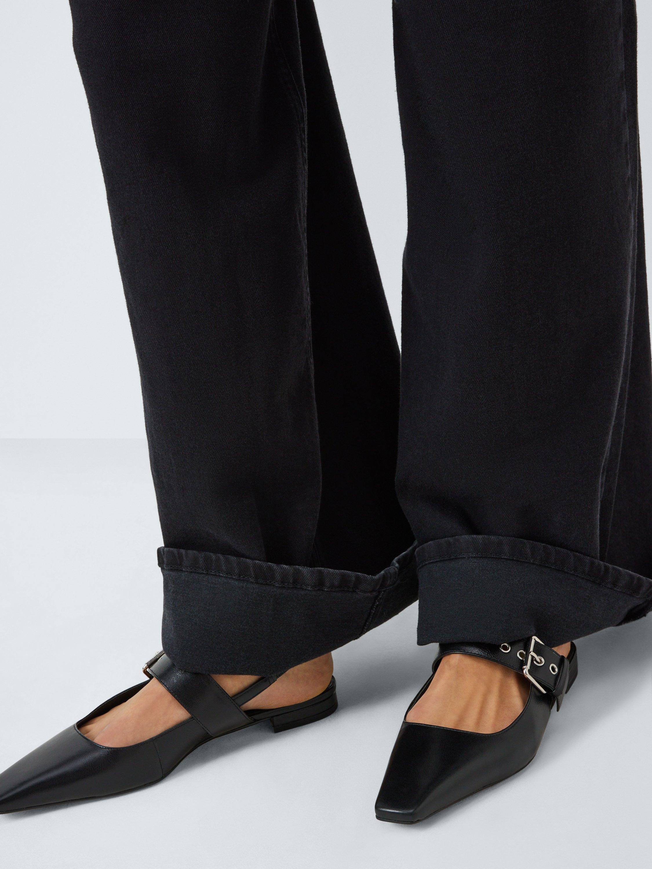 Product image 2 of 6, which shows AND/OR Bibie Leather Slingback Open Court Shoes, Black, 3