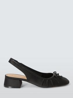 John Lewis Cairo Slingback Ruched Ballerina Court Shoes, Black