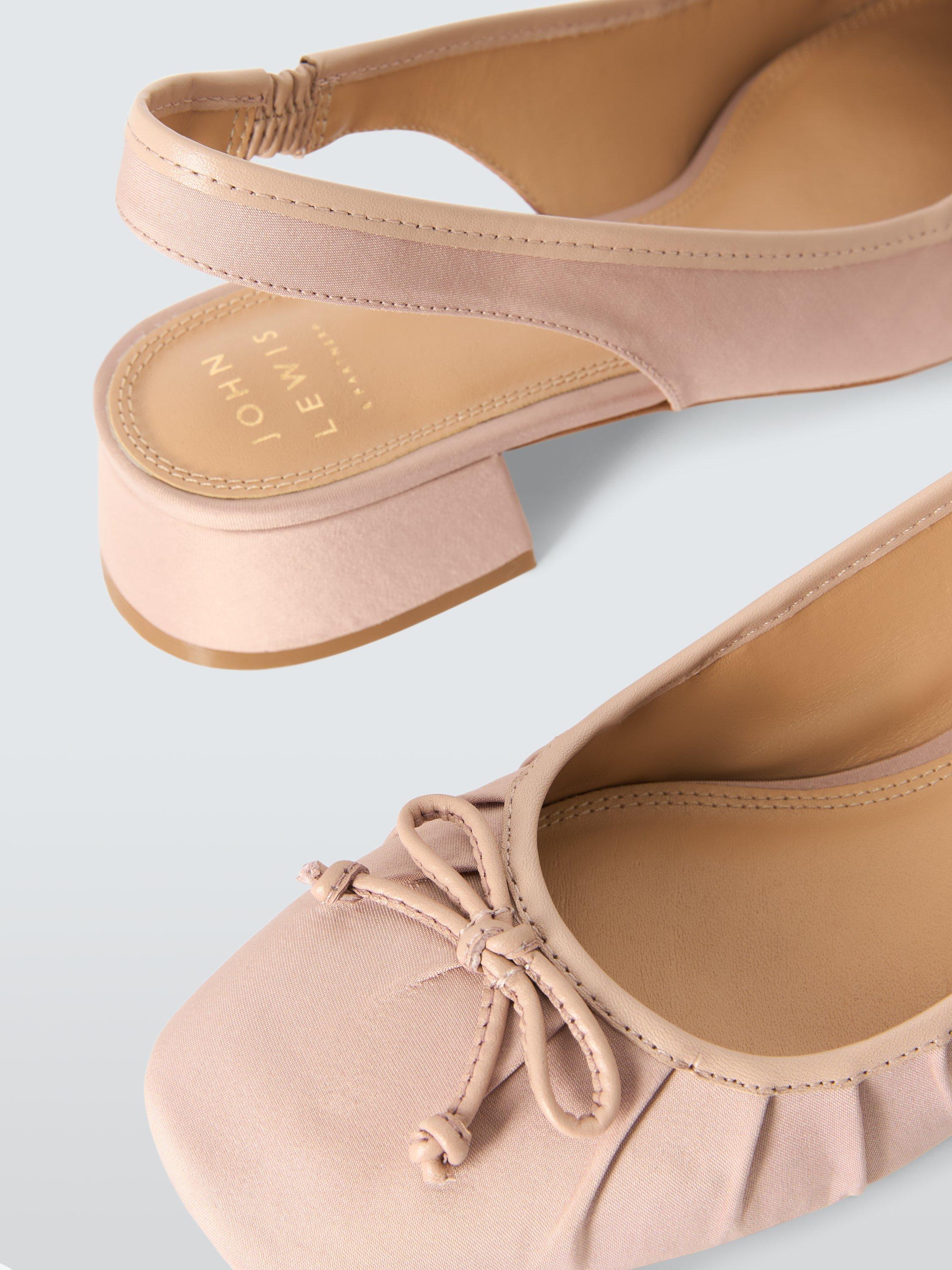 Product image 4 of 6, which shows John Lewis Cairo Slingback Ruched Ballerina Court Shoes, Blush, 3