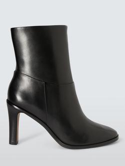 John Lewis Oxford Leather Round Toe Dressy Ankle Boots, Black, Black