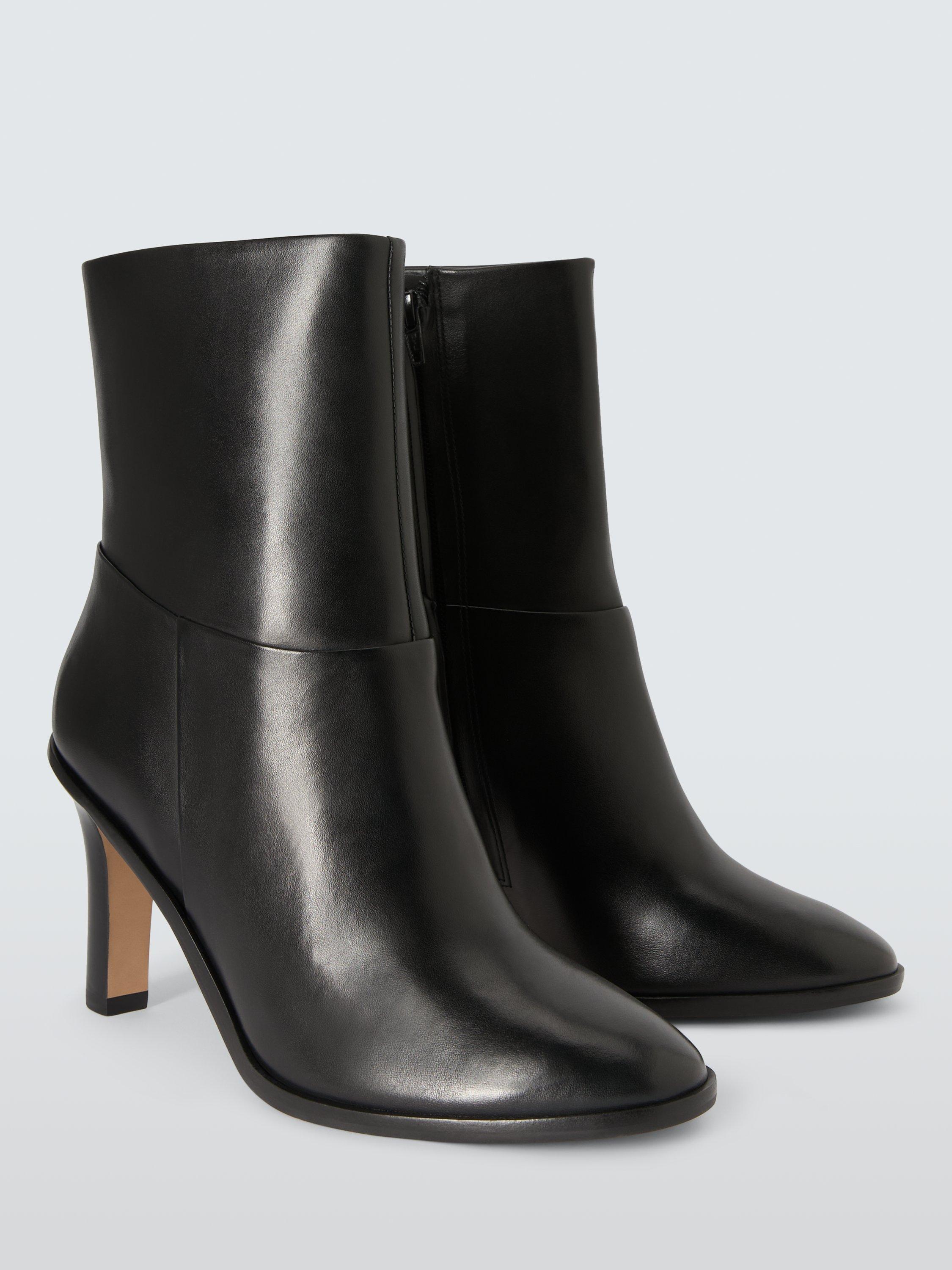 Product image 3 of 6, which shows John Lewis Oxford Leather Round Toe Dressy Ankle Boots, Black, 3