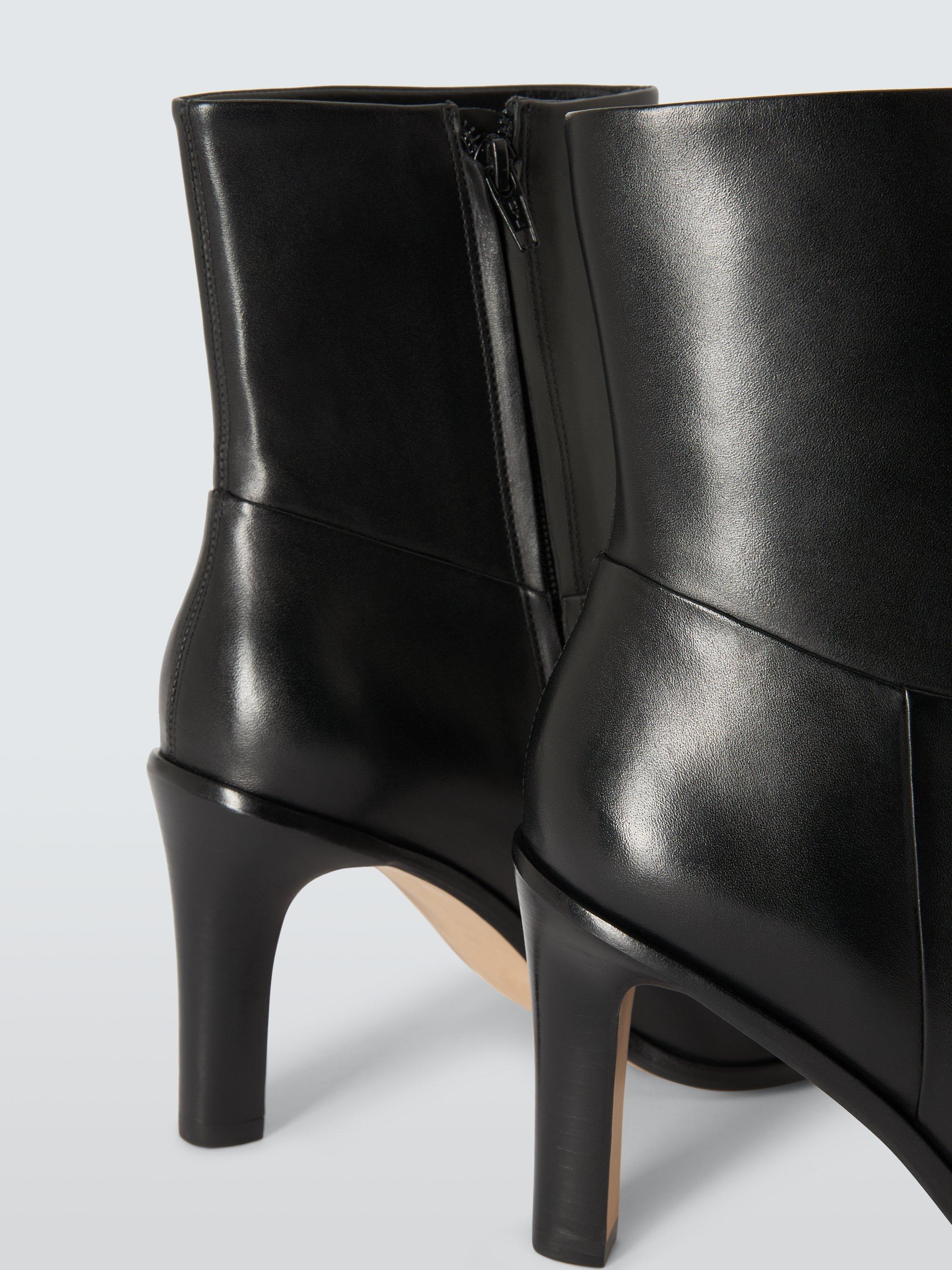 Product image 5 of 6, which shows John Lewis Oxford Leather Round Toe Dressy Ankle Boots, Black, 3