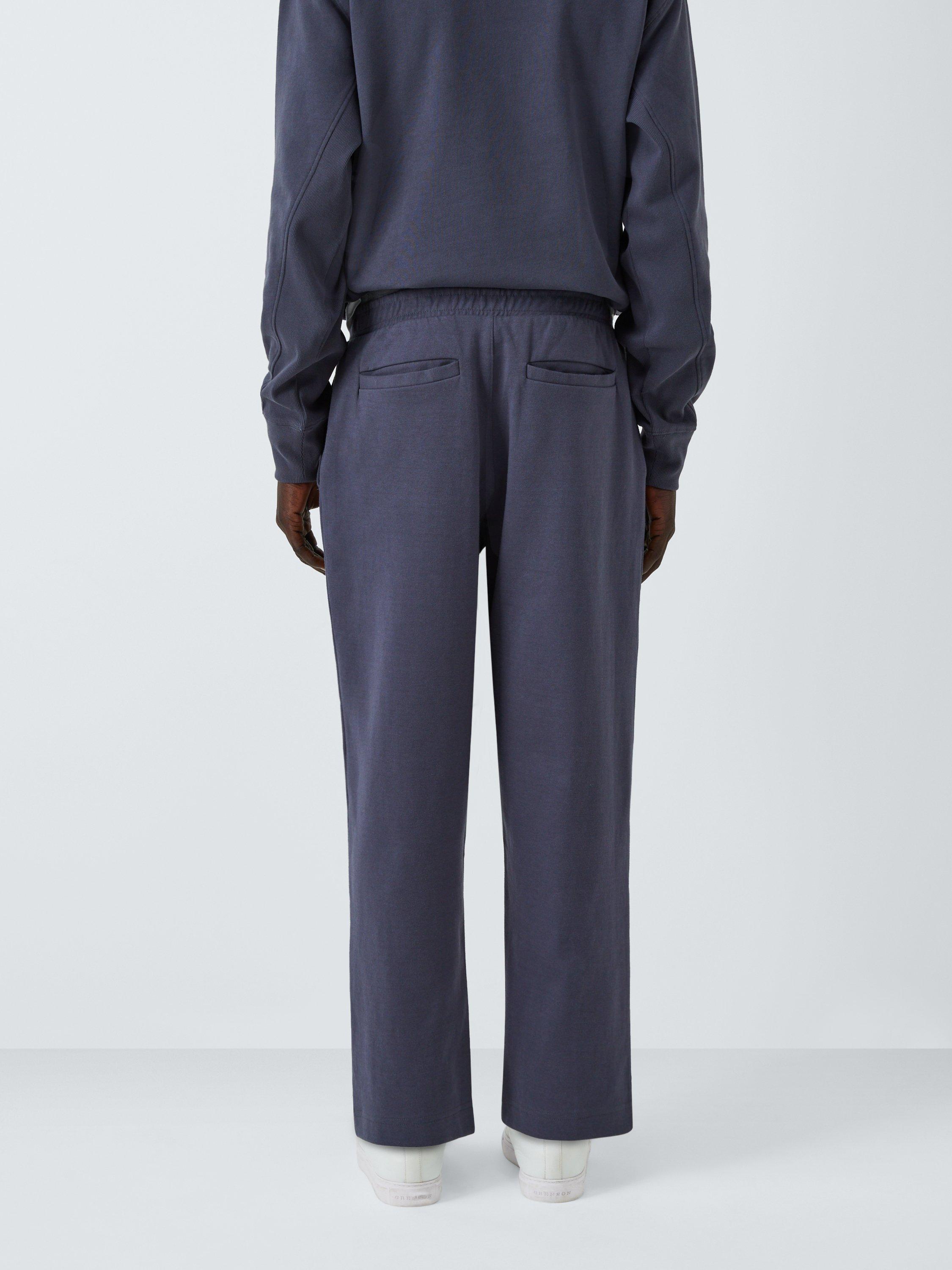 Product image 2 of 6, which shows Cotton Blend Jersey Pleated Trousers, Ebony, S