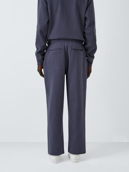 Cotton Blend Jersey Pleated Trousers - view 2, Ebony