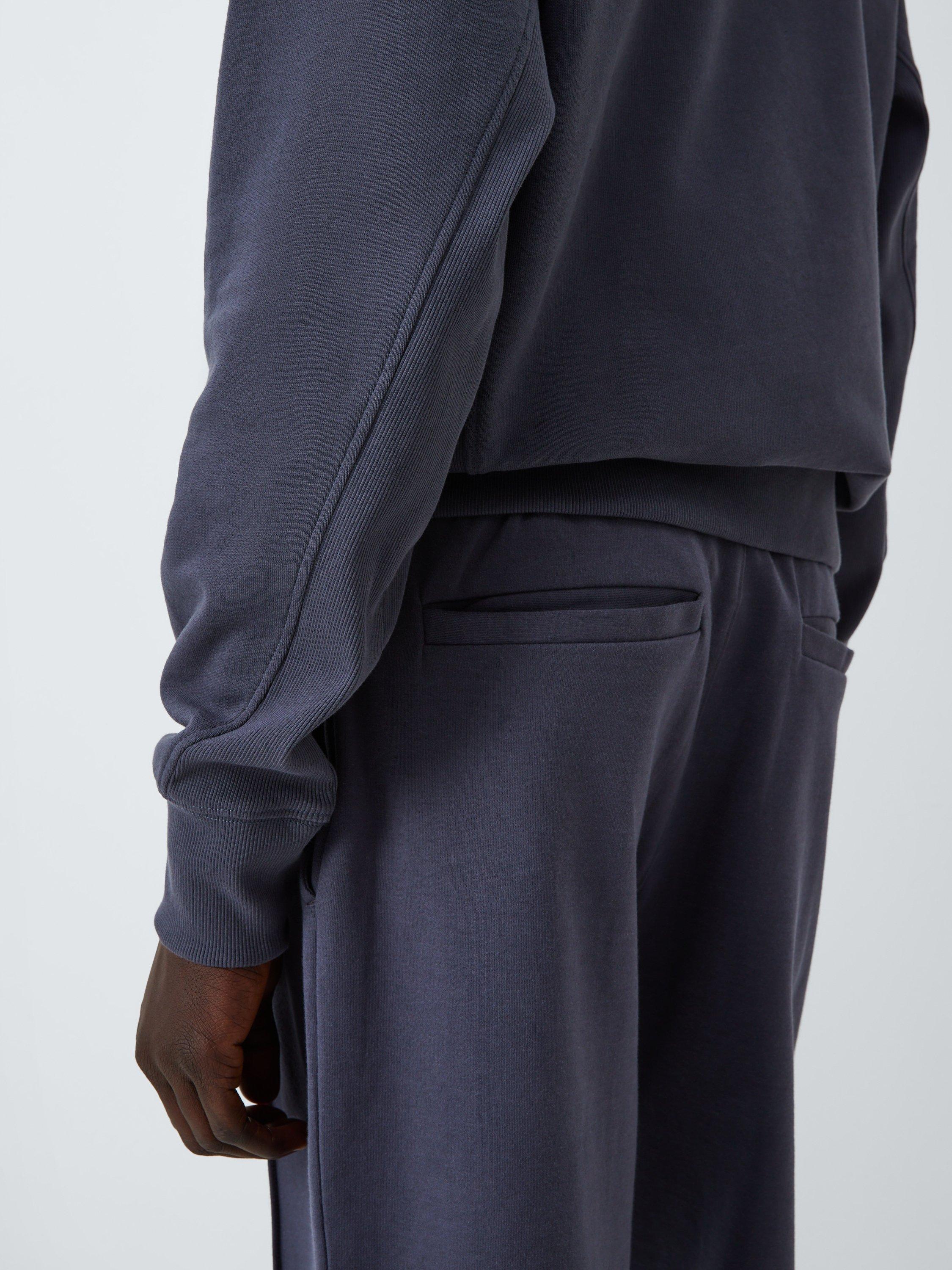 Product image 6 of 6, which shows Cotton Blend Jersey Pleated Trousers, Ebony, S