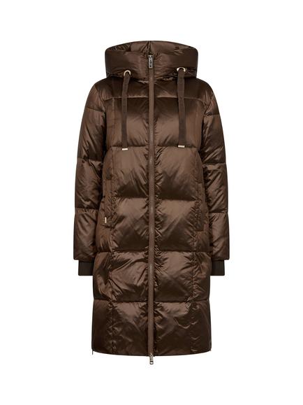 MOS MOSH Nova Metallic Down Puffer Coat, Brown - view 2, Brown