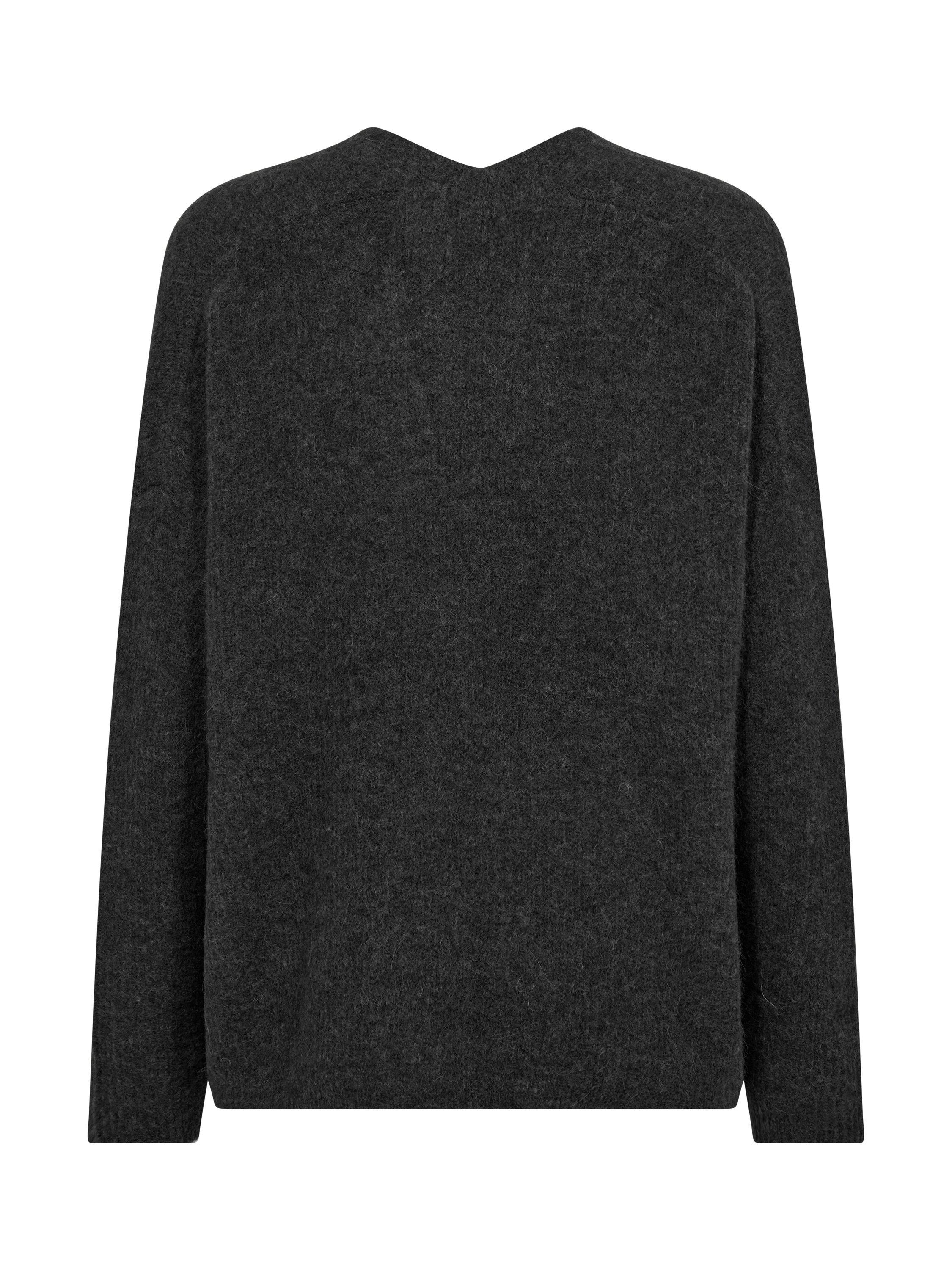 Product image 4 of 4, which shows MOS MOSH Thora V-Neck Wool Blend Jumper, Phantom, XS
