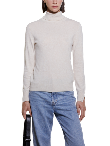 SISLEY Regular Fit Turtleneck Jumper, Cream
