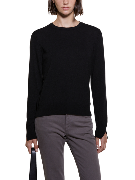 SISLEY Crew Neck Sweater, Black, Black