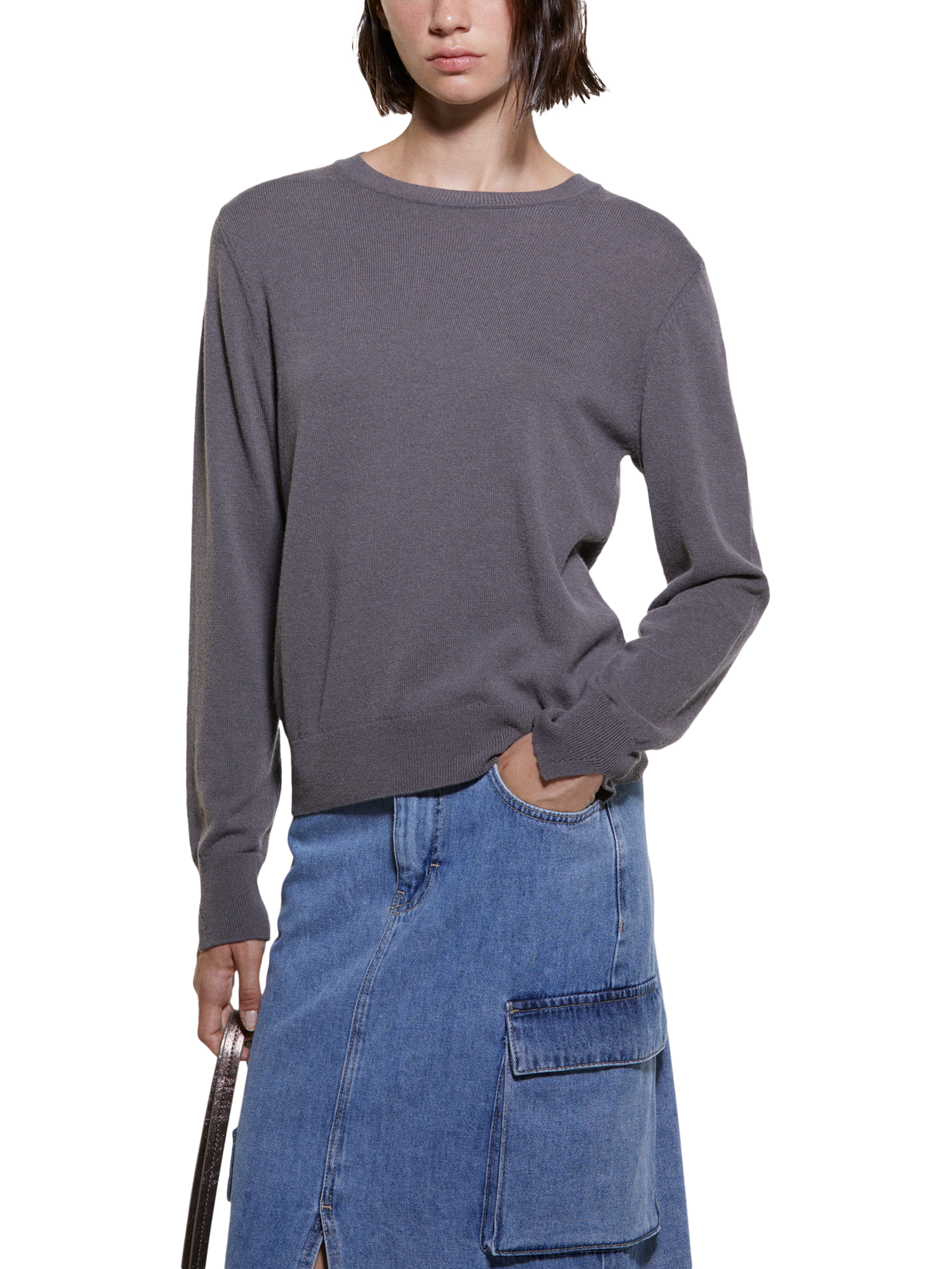 SISLEY Crew Neck Jumper, Grey