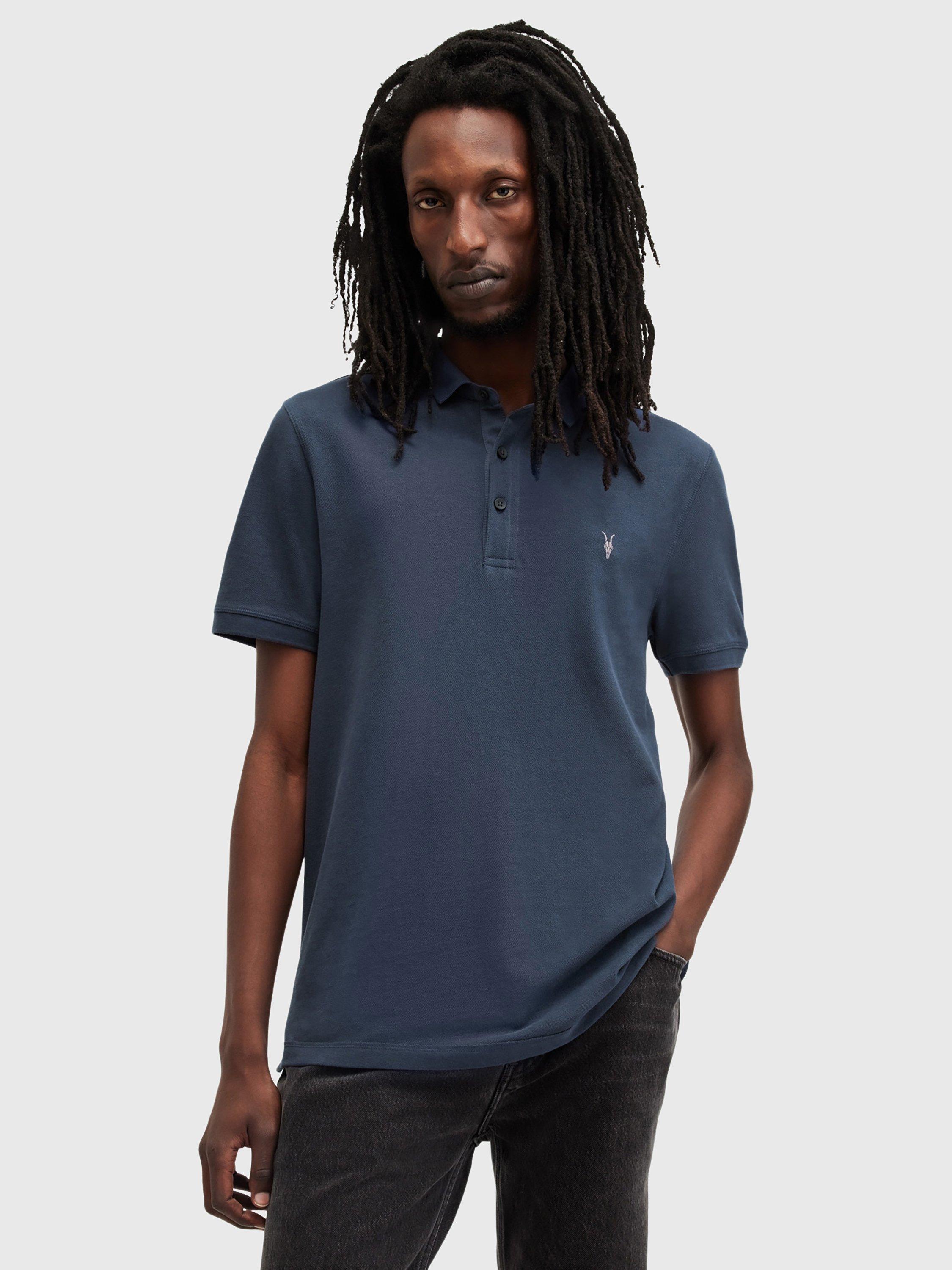 AllSaints Reform Polo Shirt, Garnet Blue