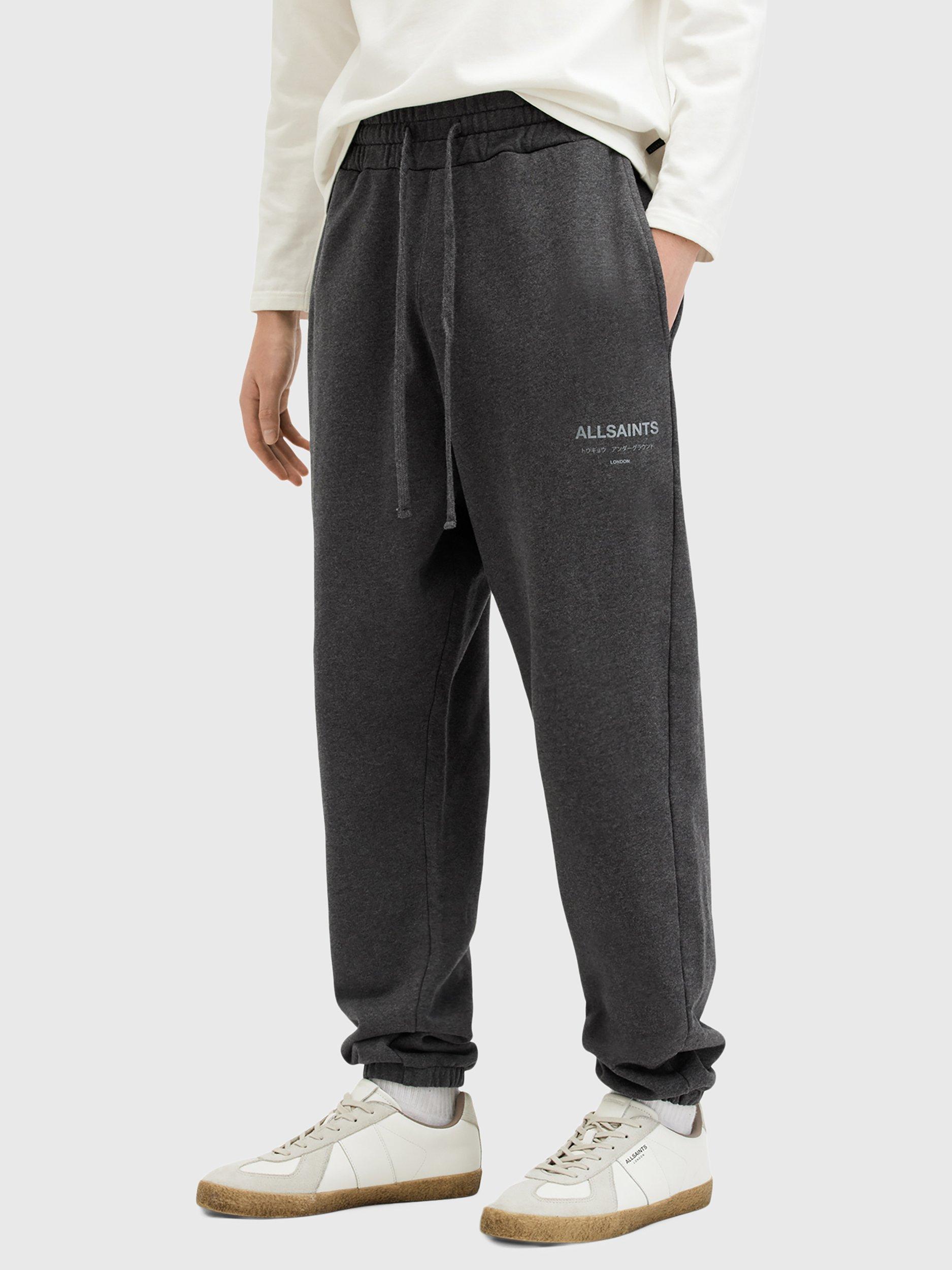 AllSaints Underground Logo Joggers, Grey Marl