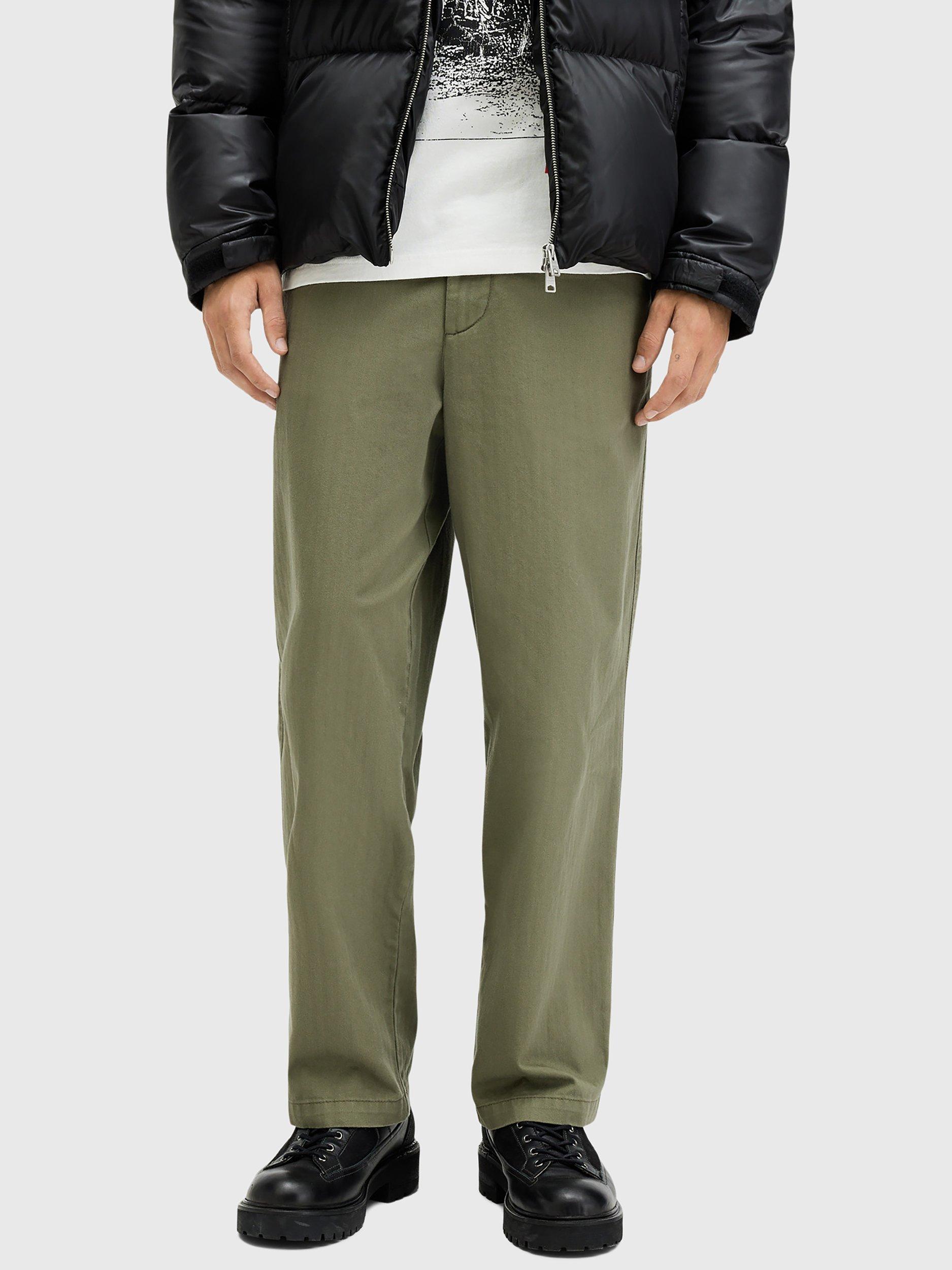 AllSaints Warden Wide Leg Trousers, Faded Khaki Green