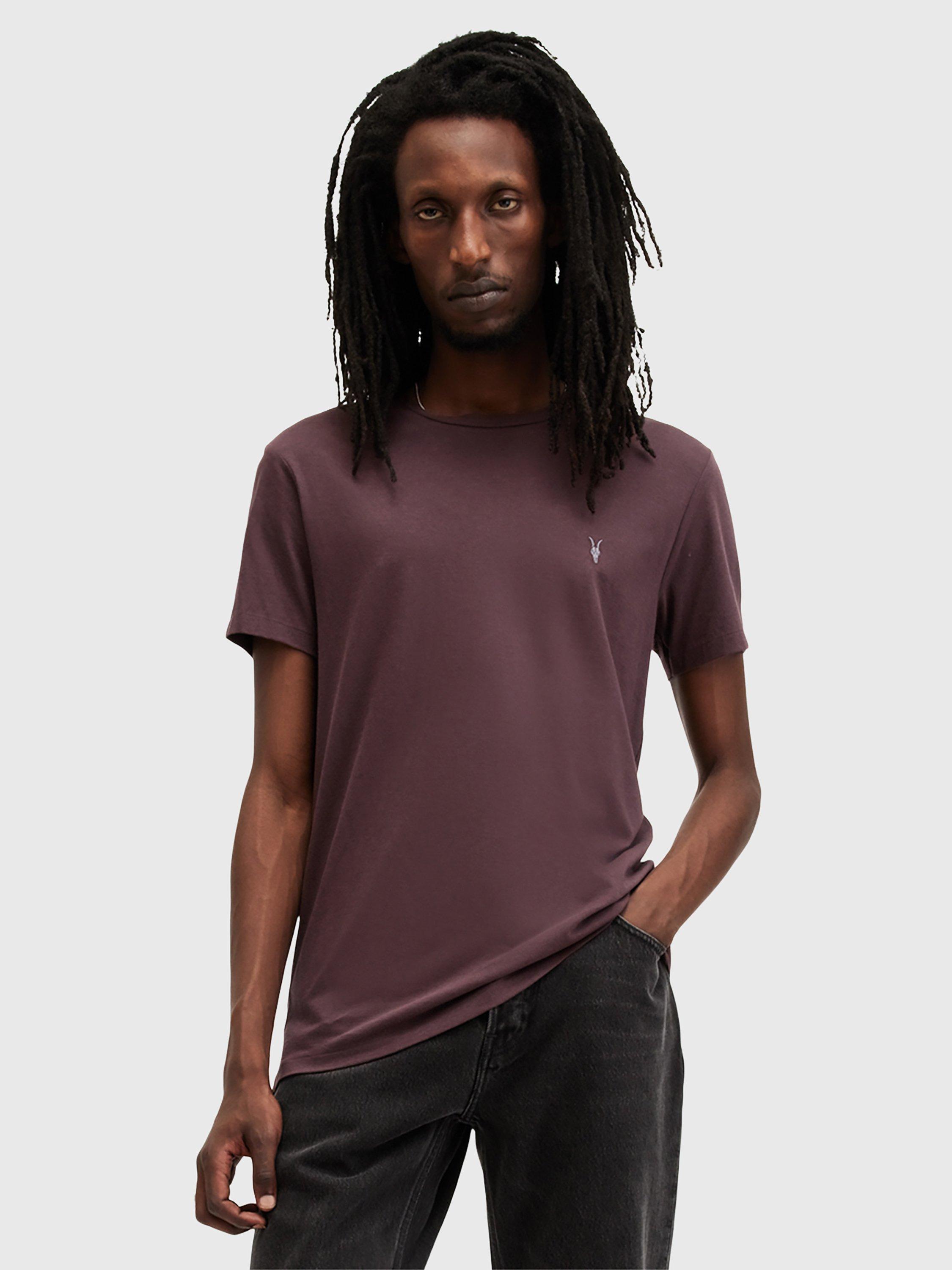 AllSaints Tonic Organic Cotton Crew T-Shirt, Beet Red