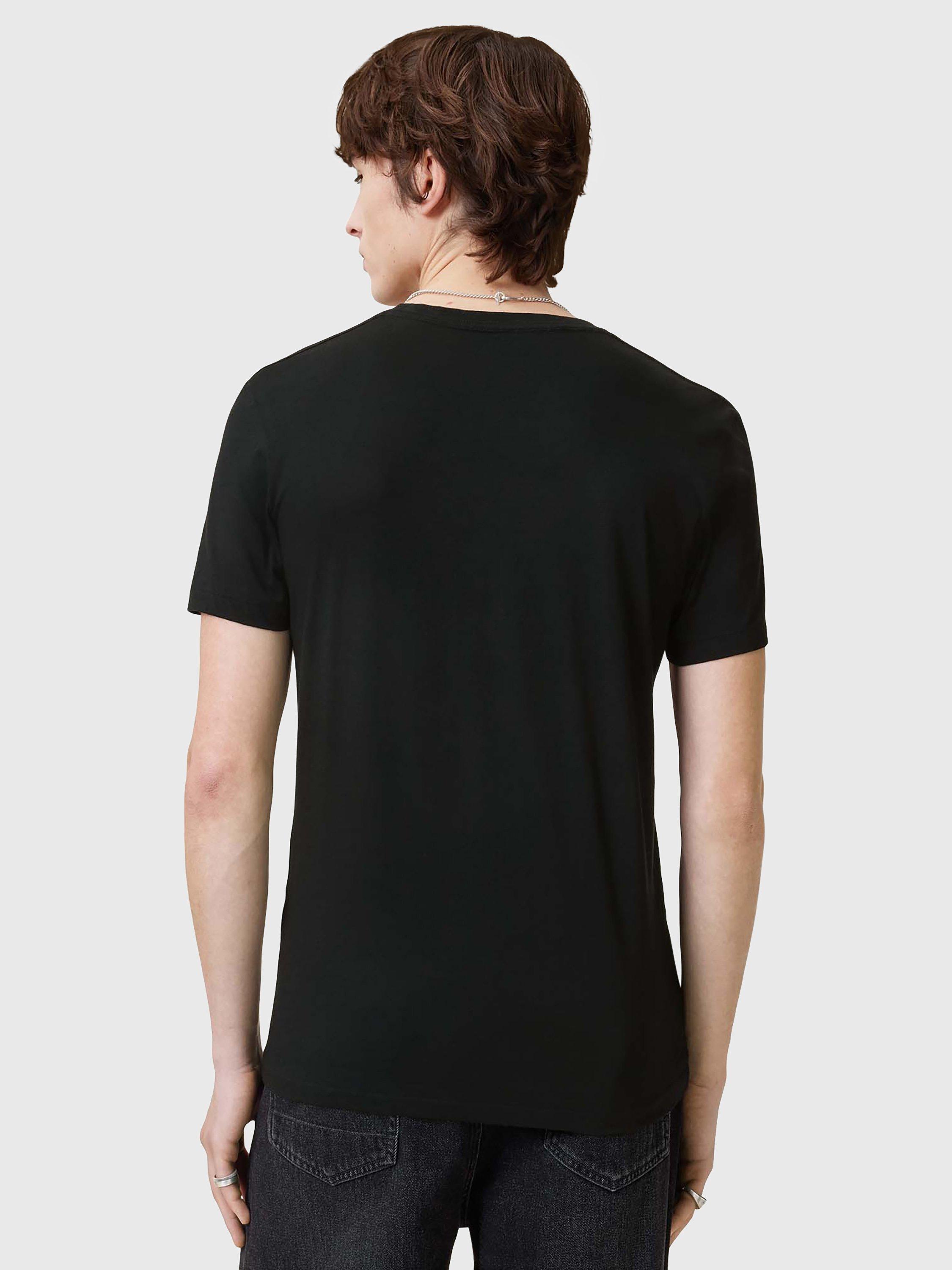 Product image 2 of 7, which shows AllSaints Tonic Organic Cotton Crew T-Shirt, Black, L
