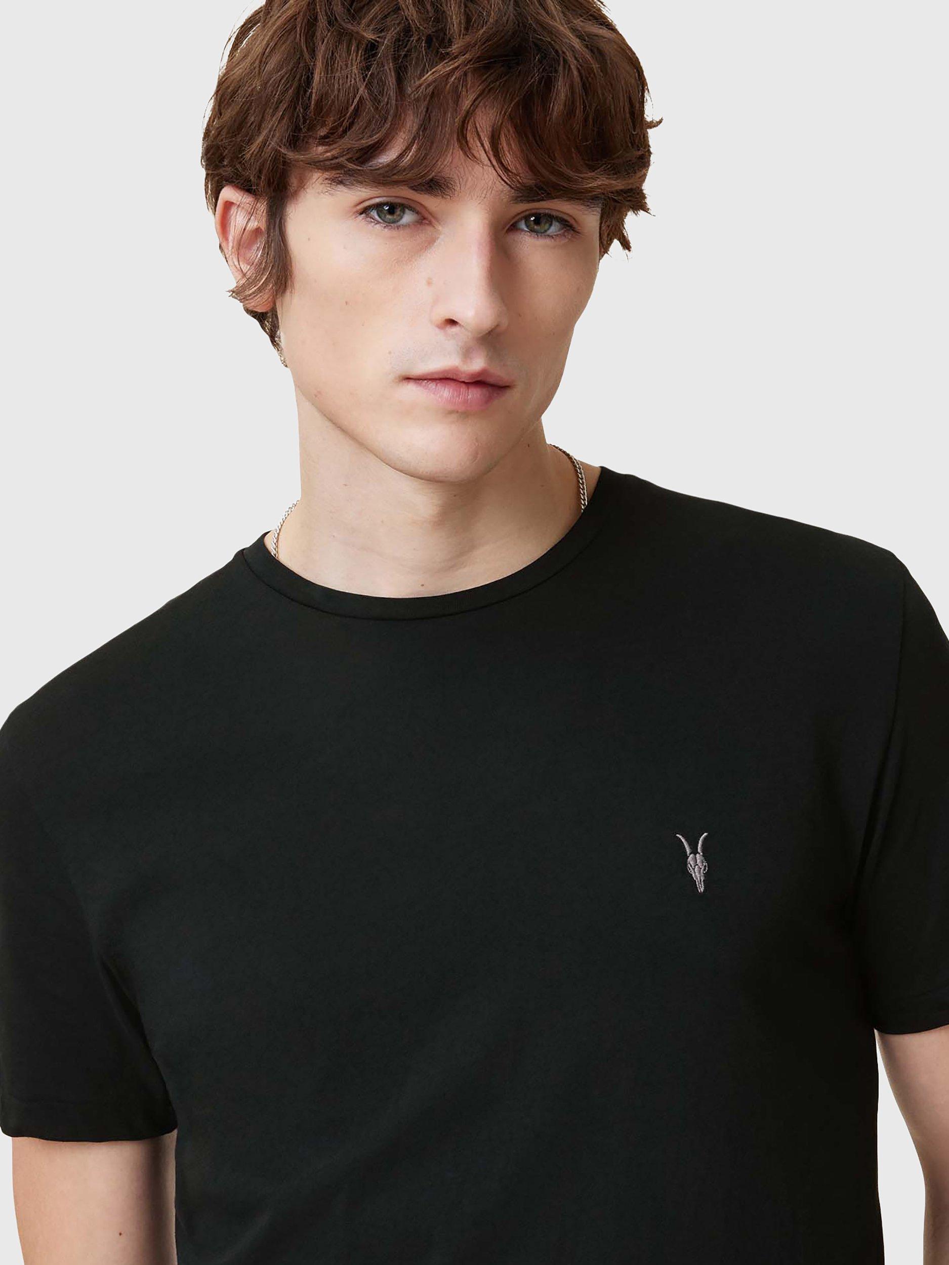 Product image 5 of 7, which shows AllSaints Tonic Organic Cotton Crew T-Shirt, Black, L