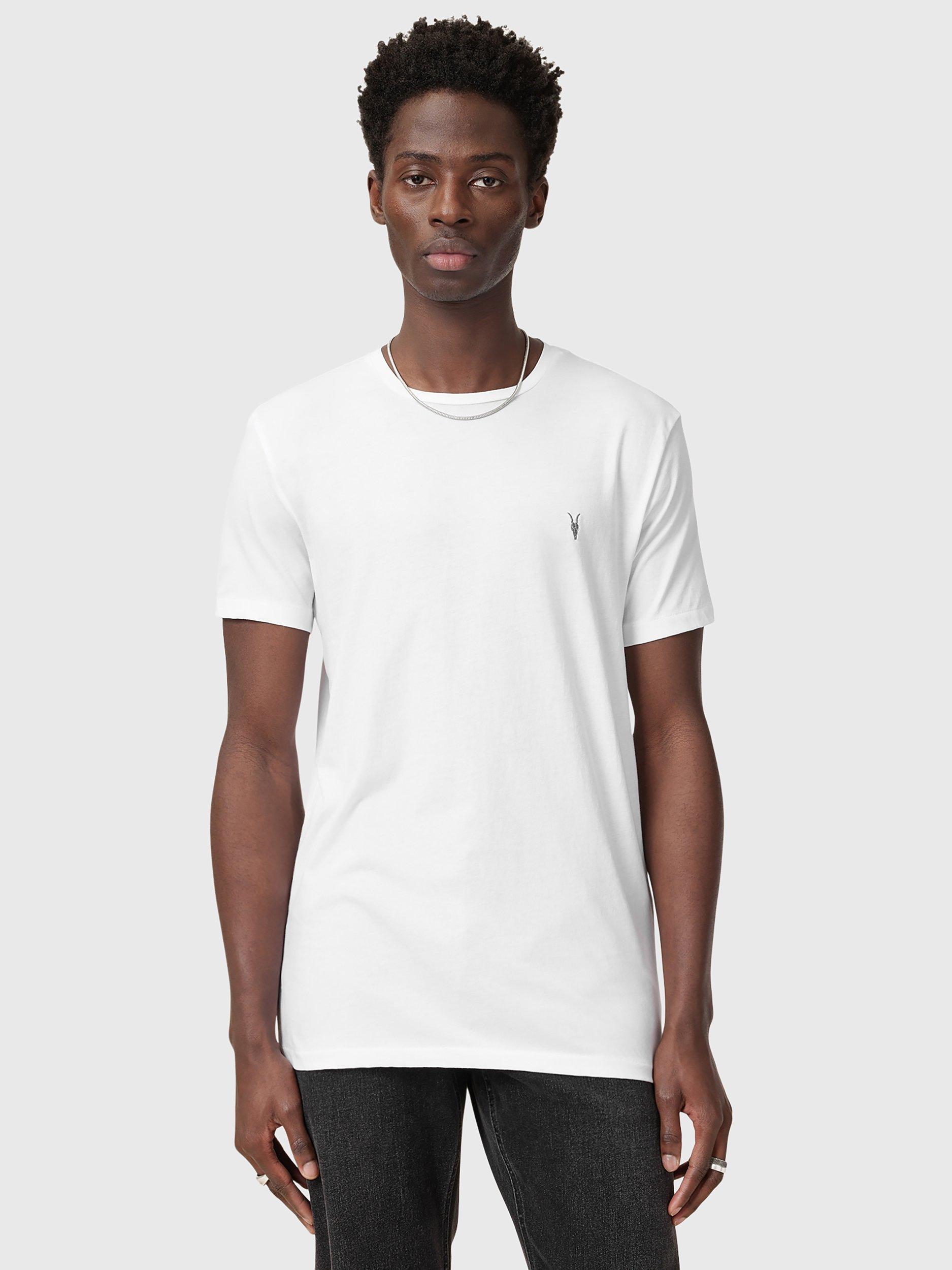 Product image 1 of 6, which shows AllSaints Tonic Organic Cotton Crew T-Shirt, White, XS