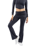Juicy Couture Roll Down Flared Yoga Joggers, Black, Black